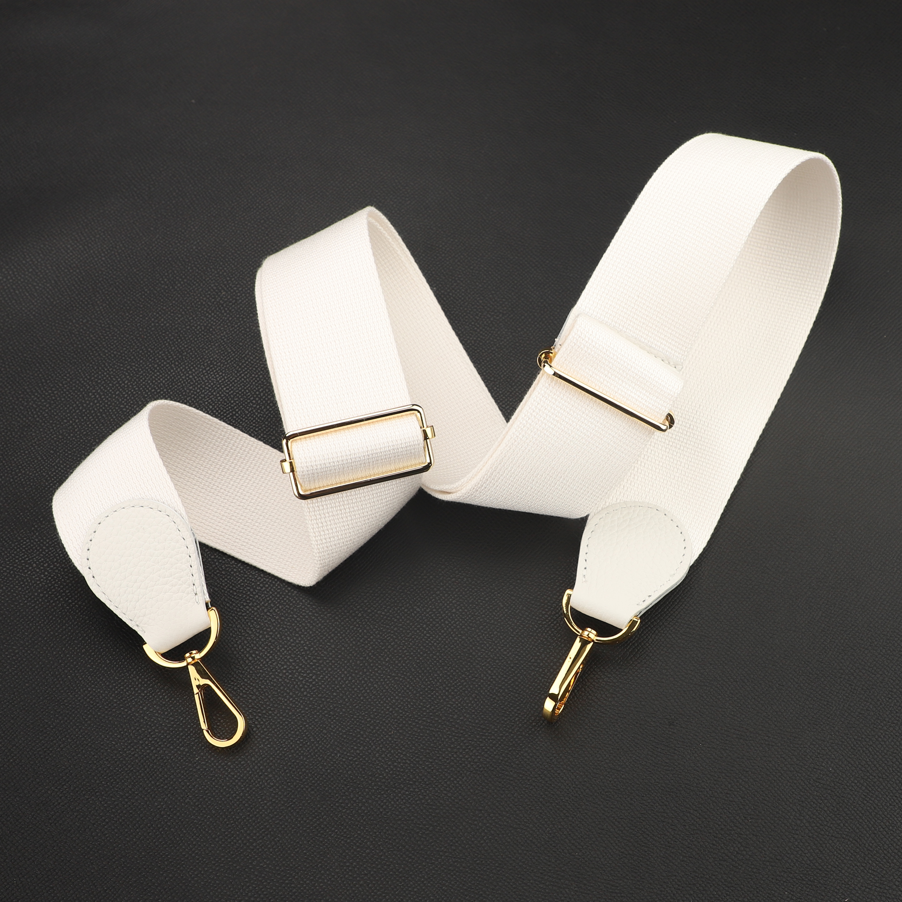 Handmade The 2“ Pure Cotton fabric and leather adjustable shoulder strap for Evelyne bag,Crossbody strap for Evelyne bag