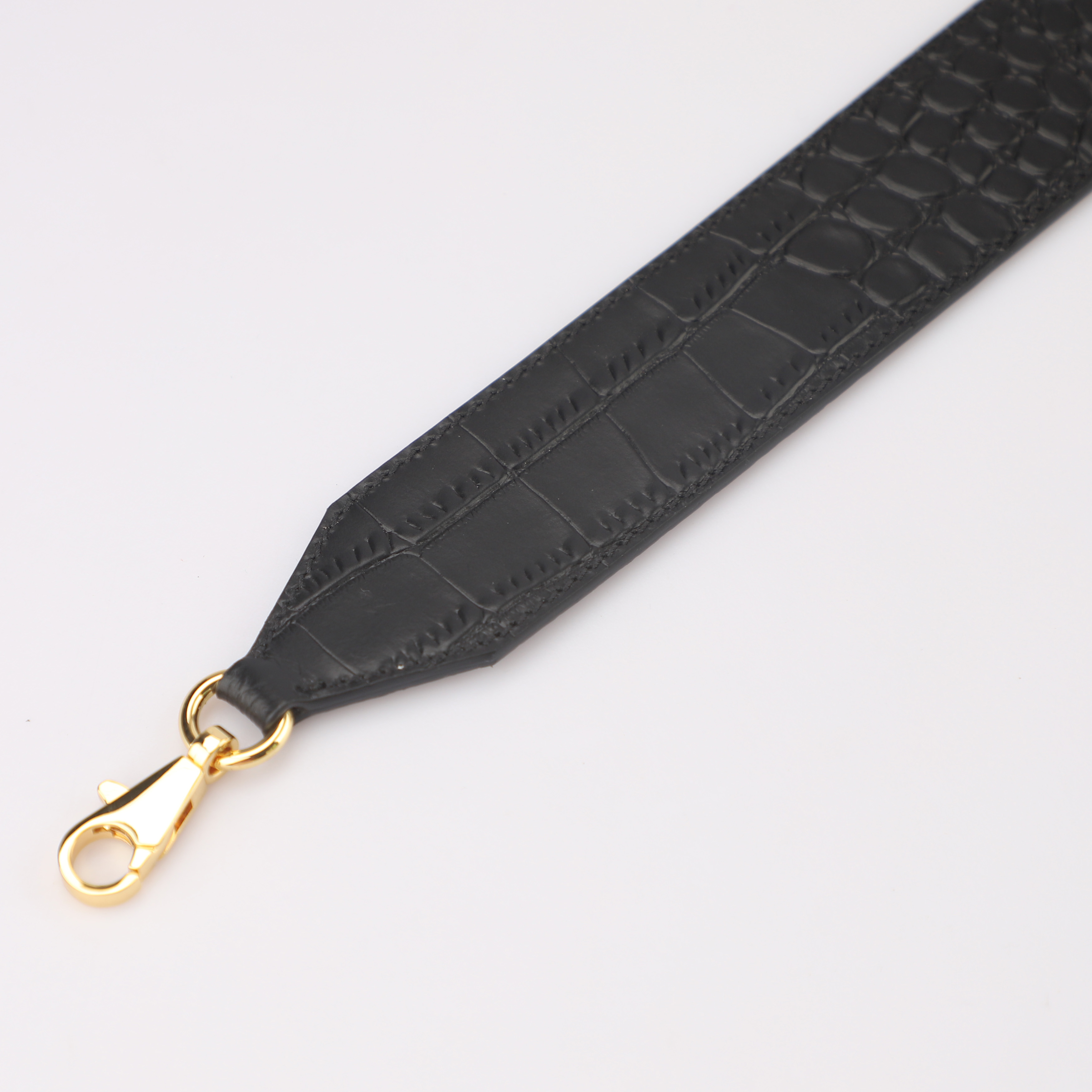 40mm Width Black Crocodile embossing Leather Kelly Bag Shoulder Strap,Crossbody Strap For Kelly Bag,Shoulder Strap For Bolide Bag