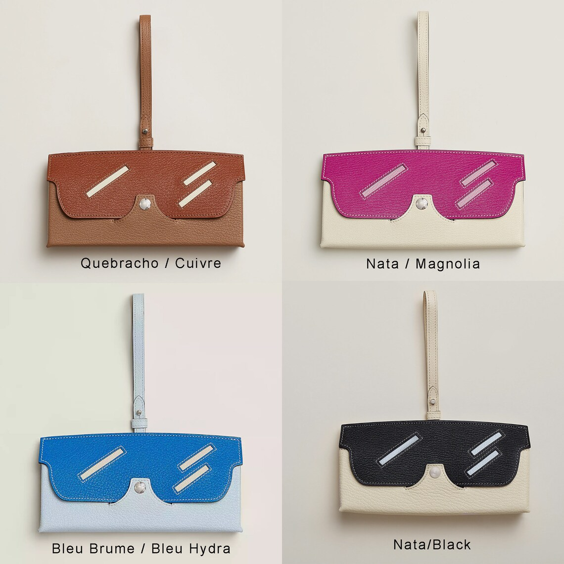 New Design The Glasses case in Mysore goatskin with removable lanyard, In the Loop Wink glasses case