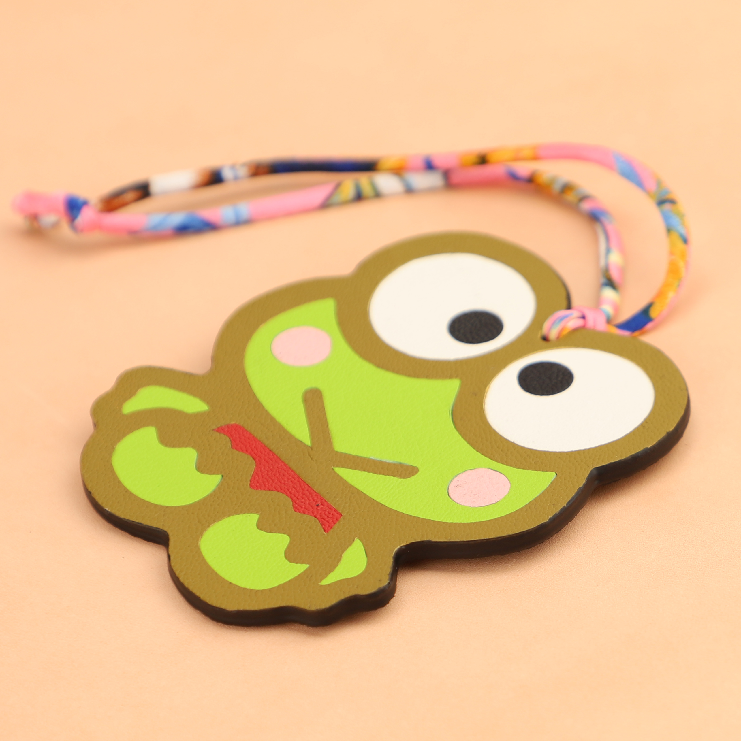 Handmade Chevre Gyzore Goatskin Big-eyed frog Bag Charm, Big-eyed frog charm