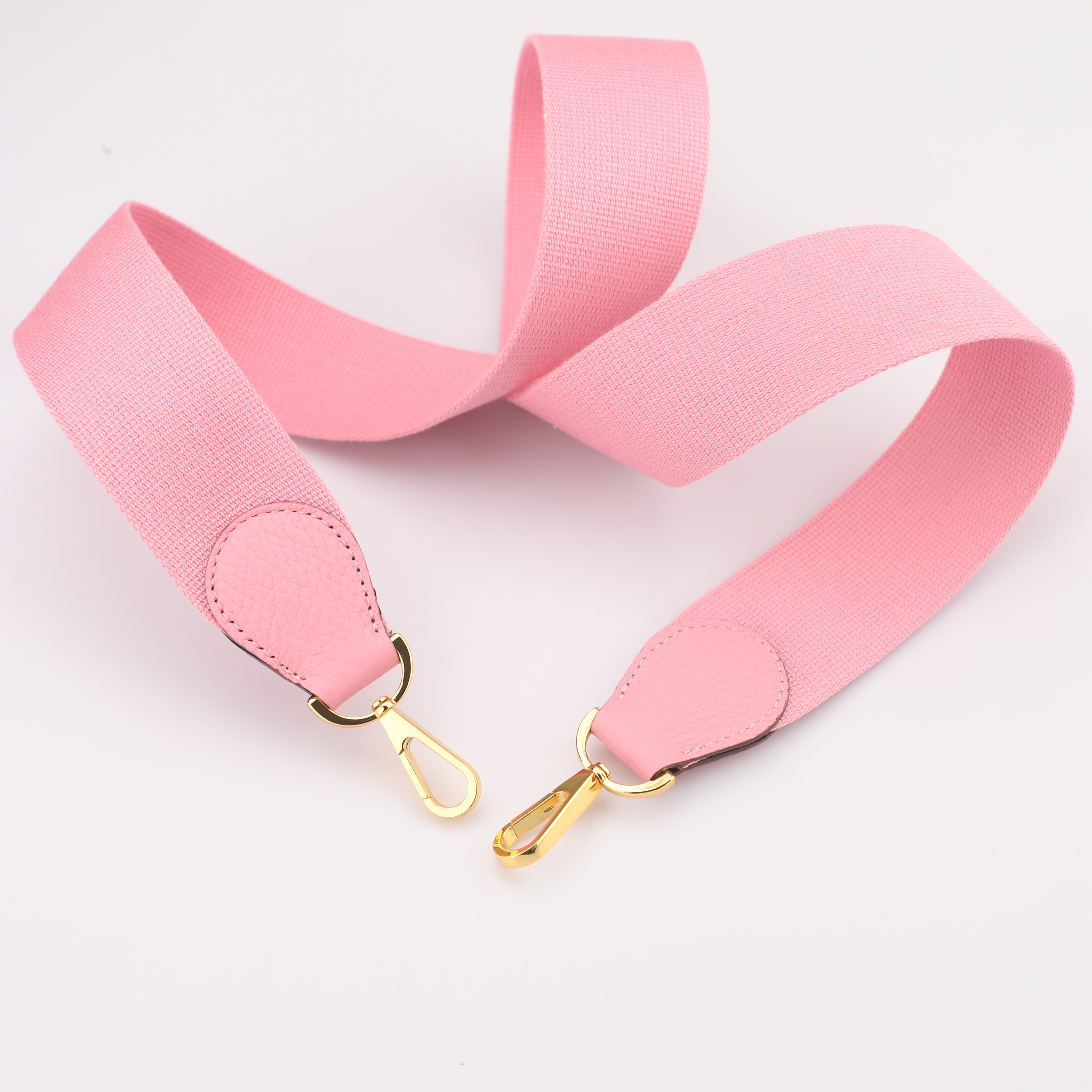 2"  Pink Canvas and Togo Leather shoulder bag strap,Crossbody bag strap,Guitar Strap for Kelly bags and Bolide bags