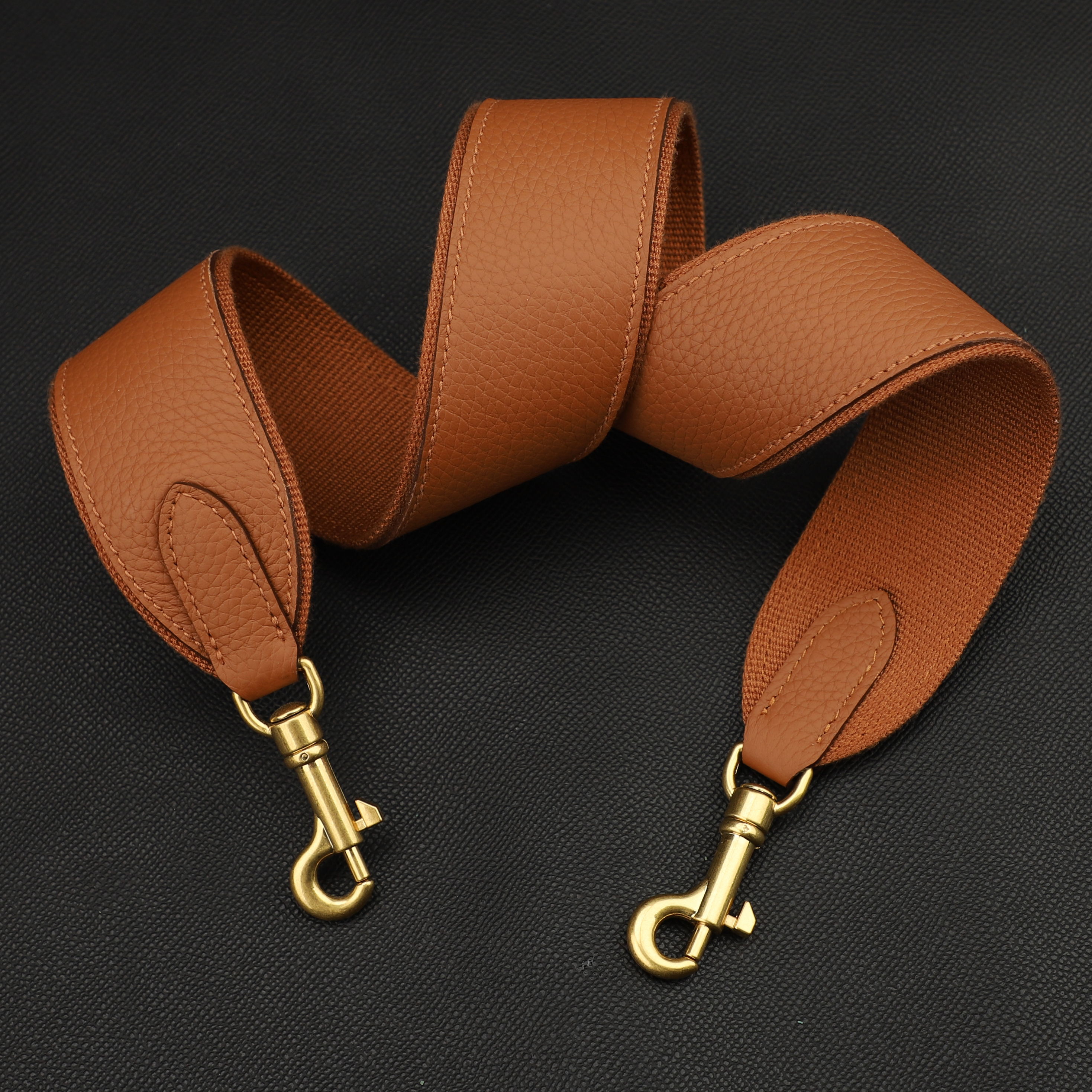 2“ width one side is Togo leather and one side is canvas shoulder bag strap,crossbody strap, guitar strap for kelly bag,for bolide bag