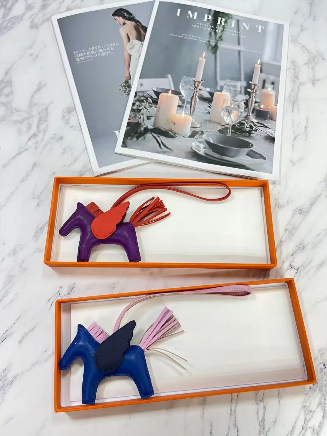 Rodeo Pegase trumpet hanging ornament，rodeo pegase leather bag charm