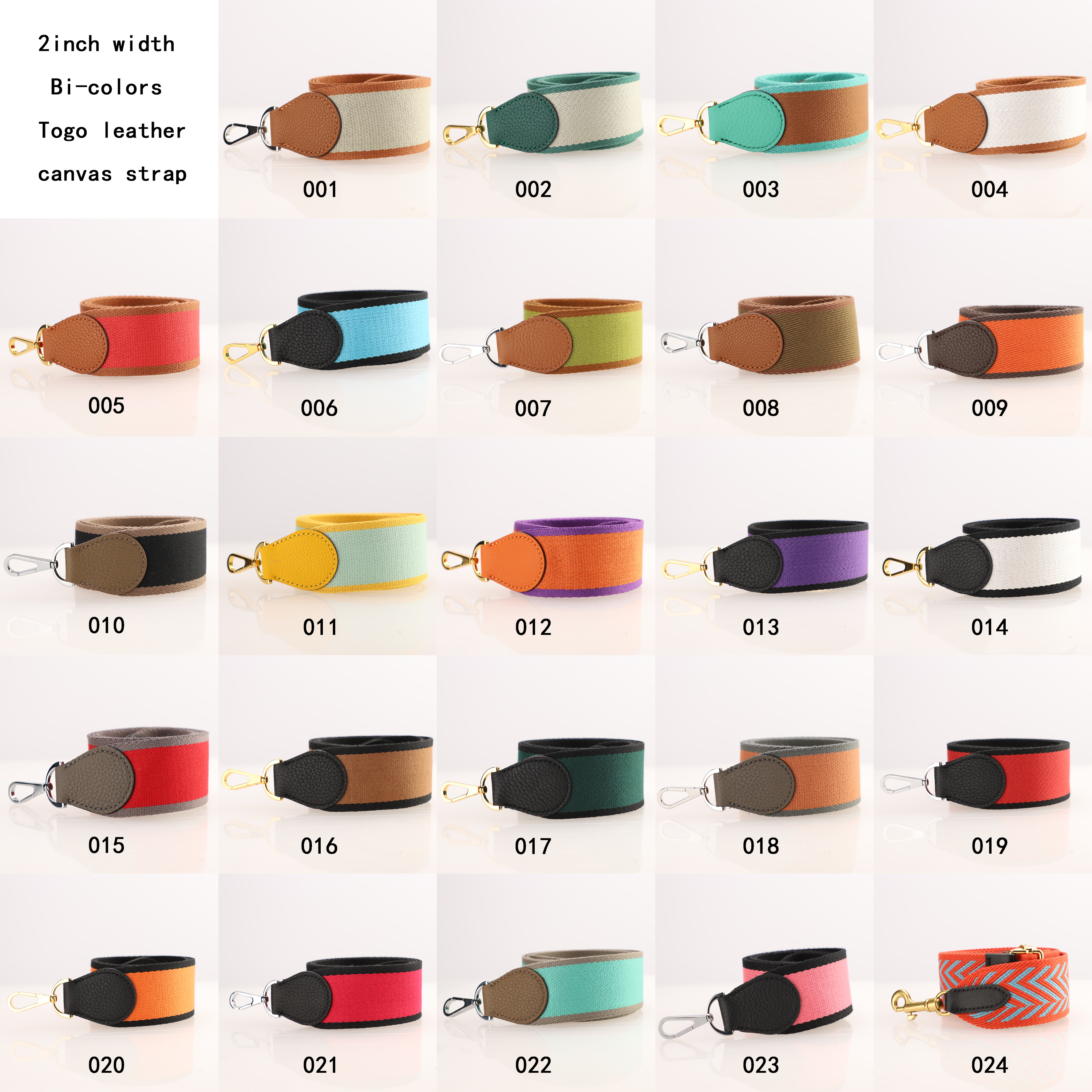 Handamde The 2" wide Etoupe/Orange canvas and togo leather shoulder strap for brand bag,guita strap,crossbody strap