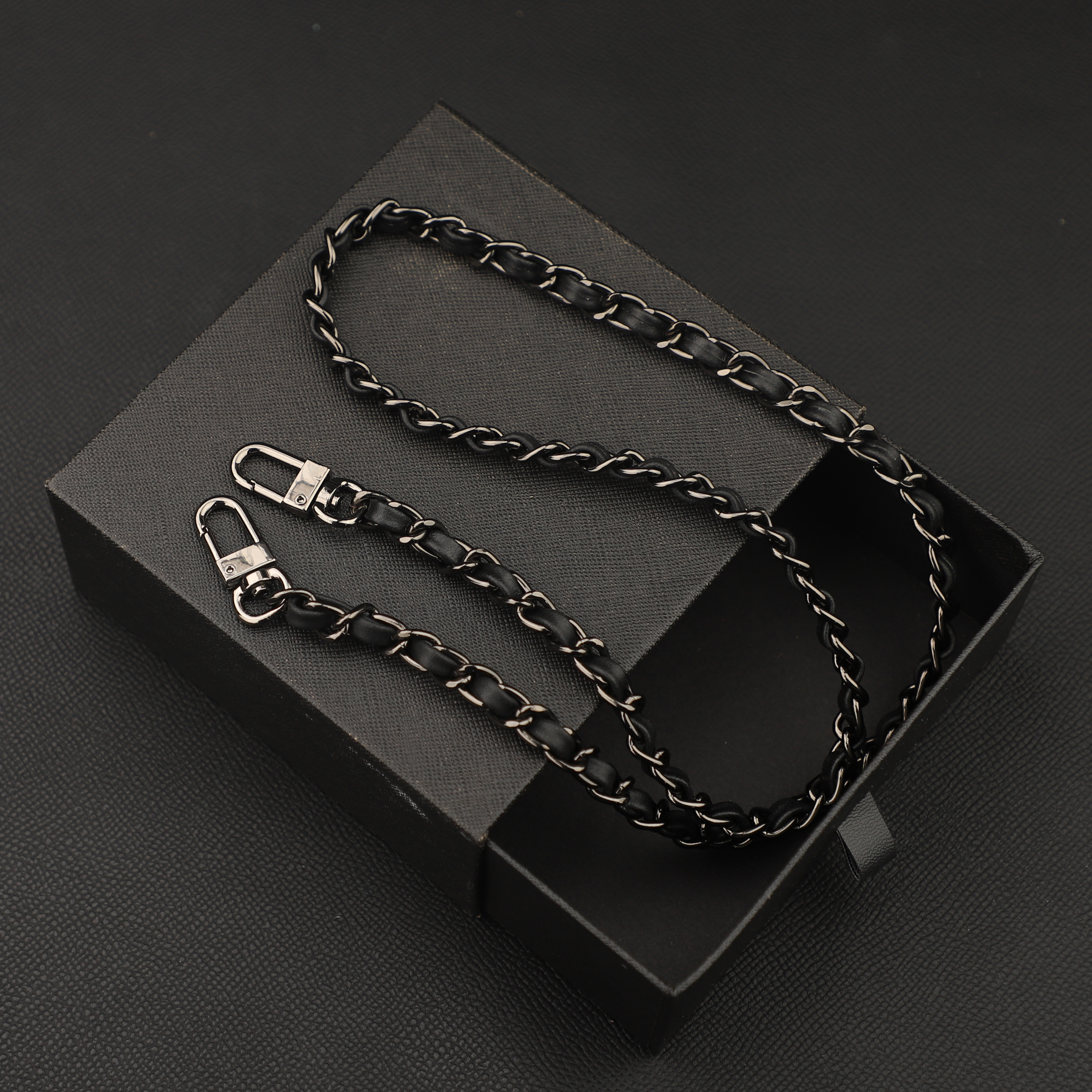 Handmade genuine swift Leather Chain Strap , Replacement Strap, Select Length, All Colours for Leather & Chain Availab