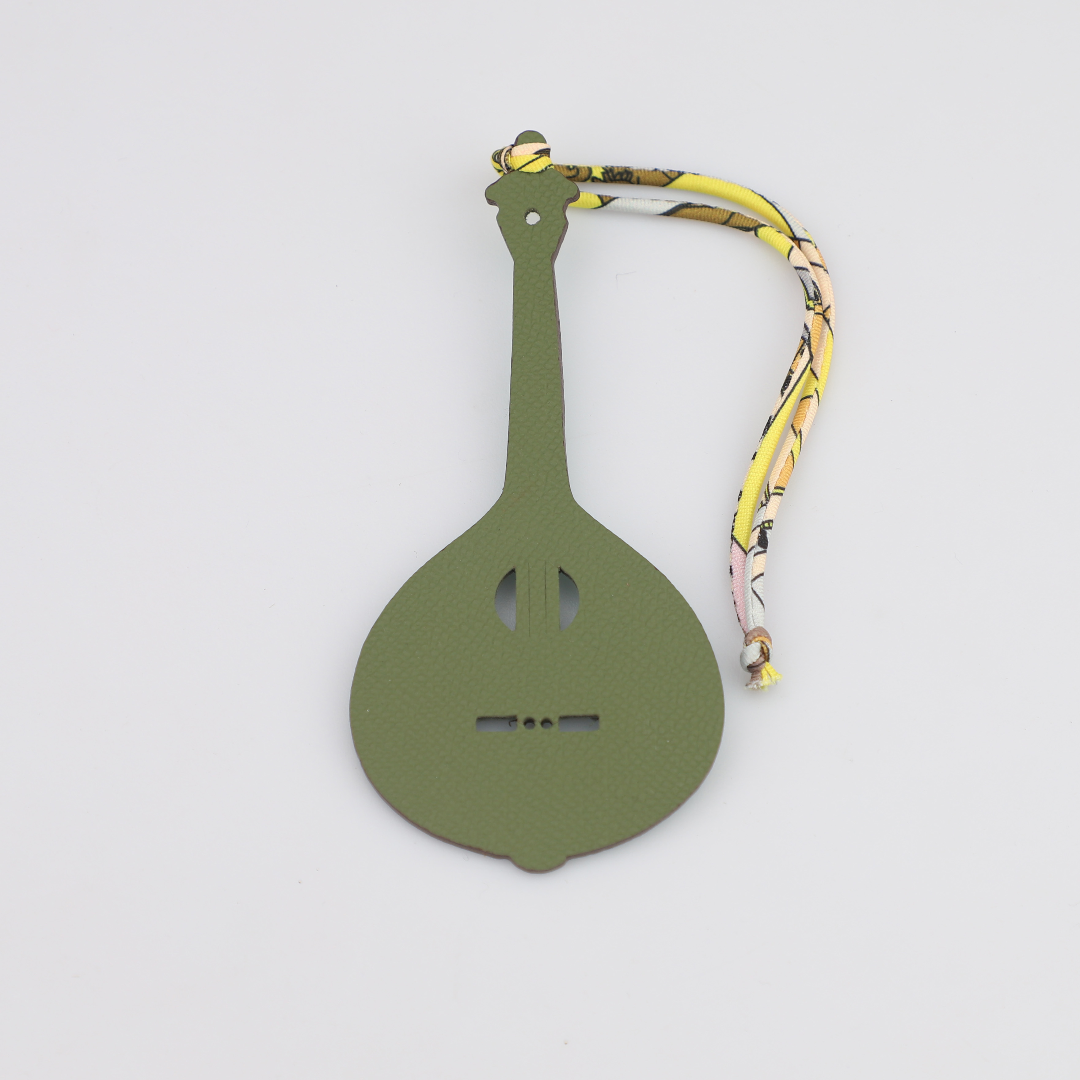 Epsom Leather and togo leather Petit H Charm Fado Guitar Bag Charm Key Holder,bag charm