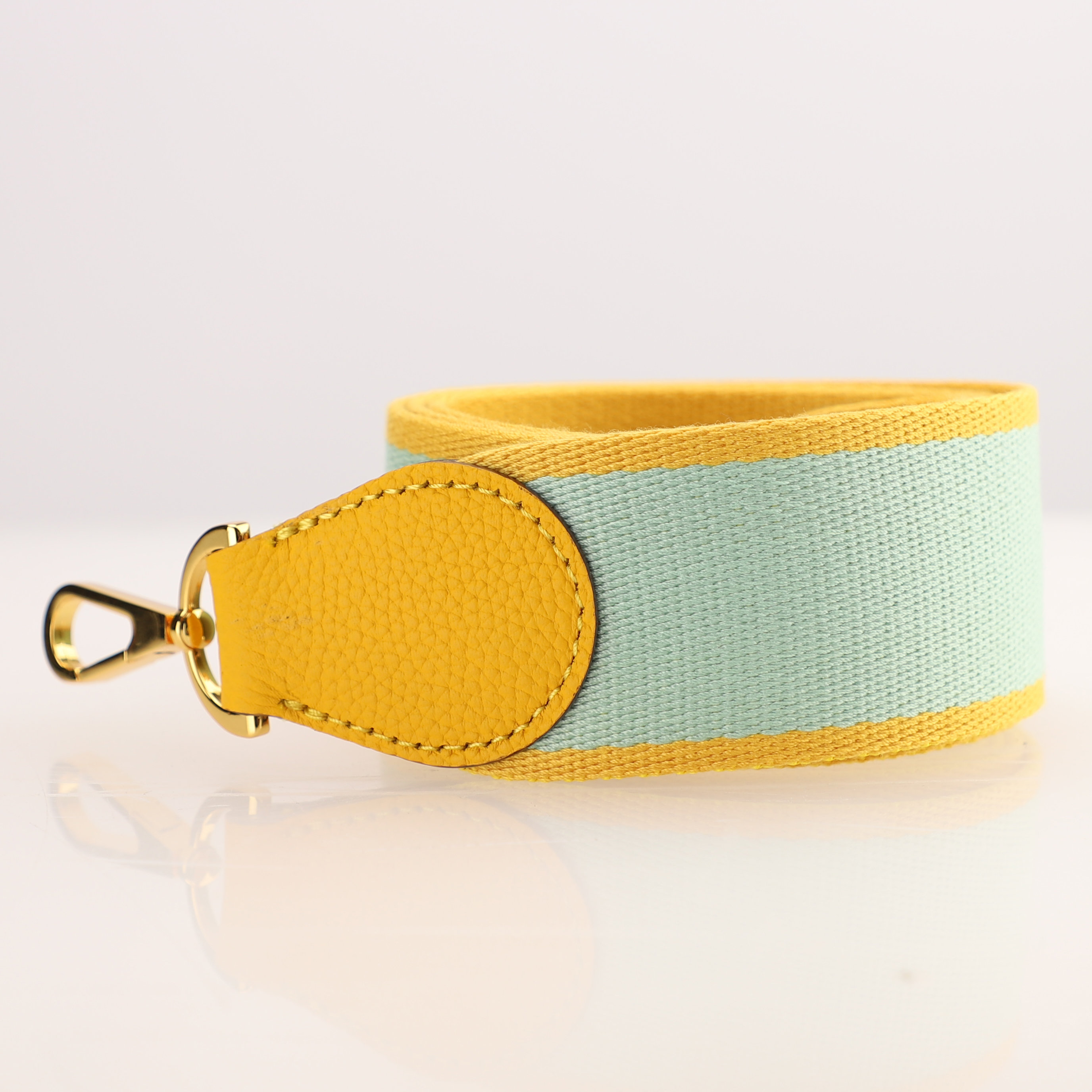 Handamde The 2" wide Lime/Kiwi canvas and togo leather shoulder strap for brand bag,guita strap,crossbody strap