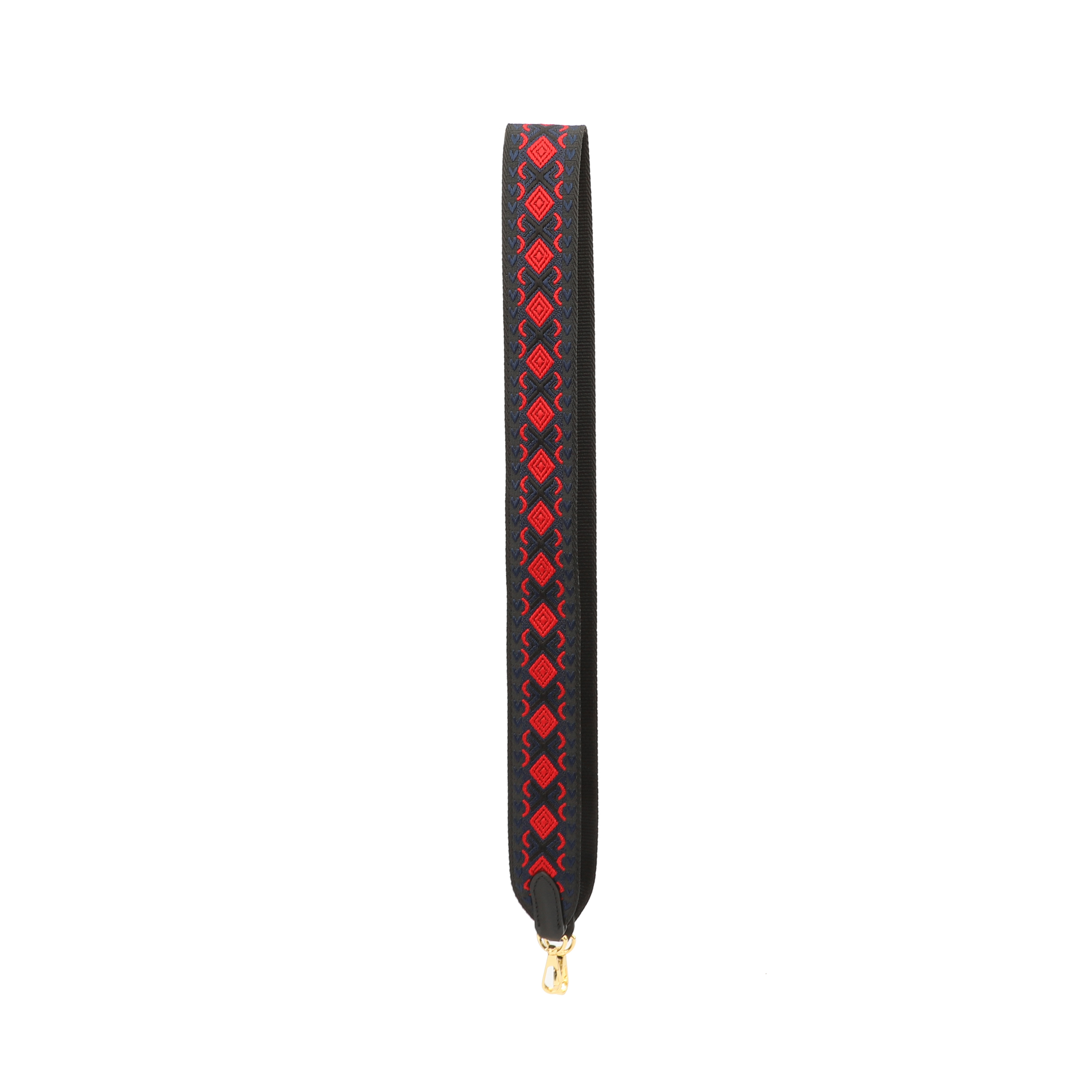 2‘’ Wide Black and Red with jacquard webbing shoulder bag strap