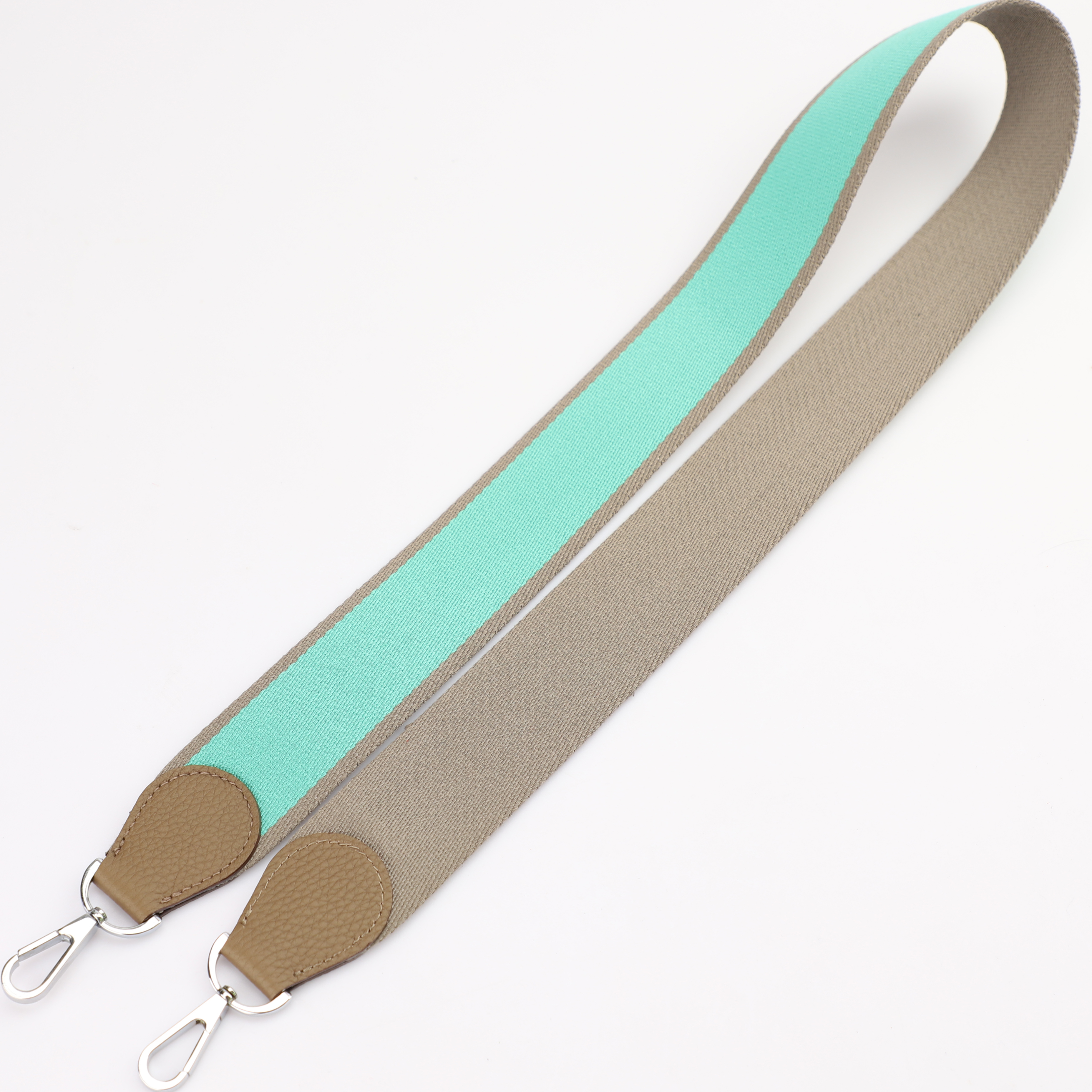 Handamde The 2" wide Etoupe/Lagon canvas and togo leather shoulder strap for brand bag,guita strap,crossbody strap