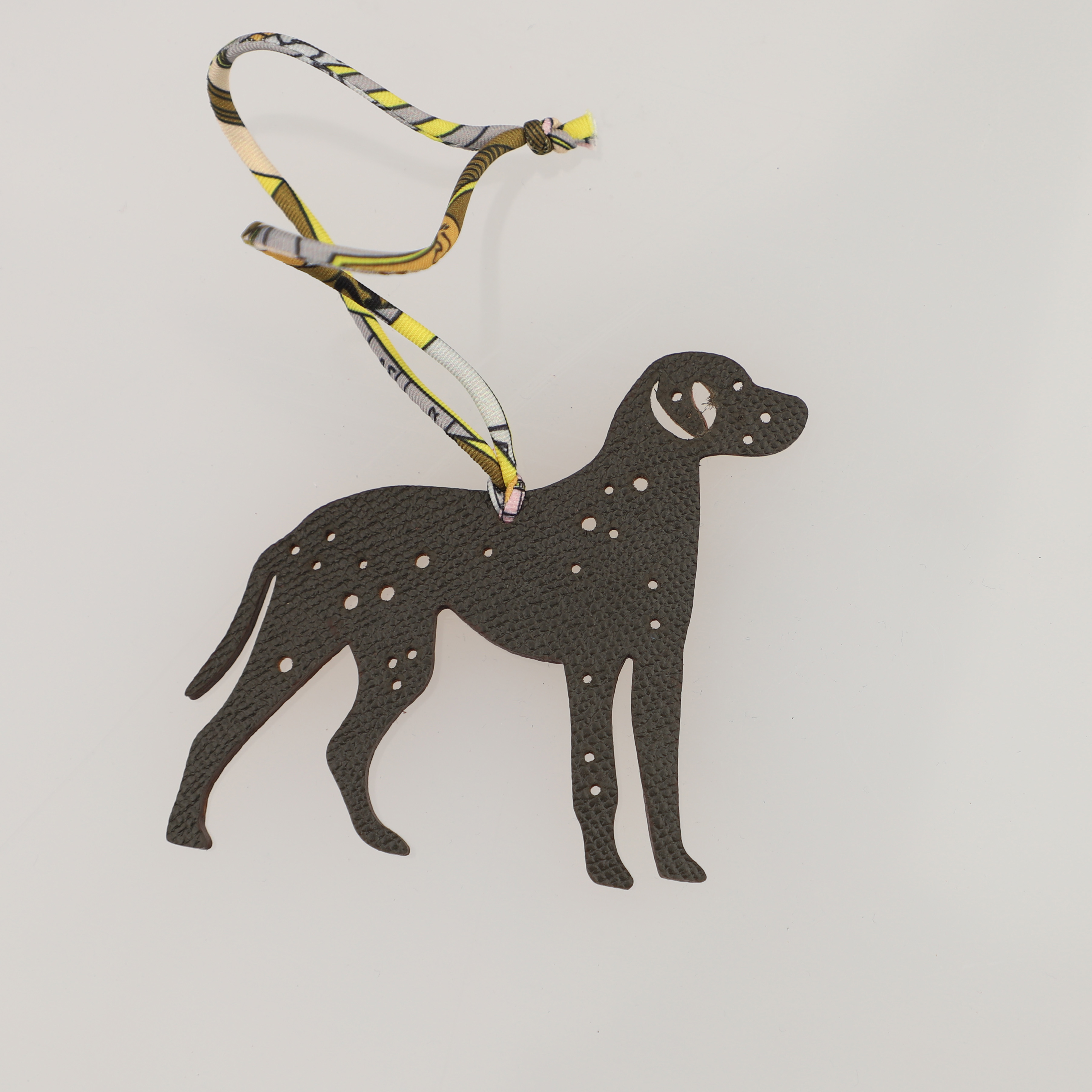 Epsom Leather and togo leather Dalmatian Bag Charm Key Holder,bag charm