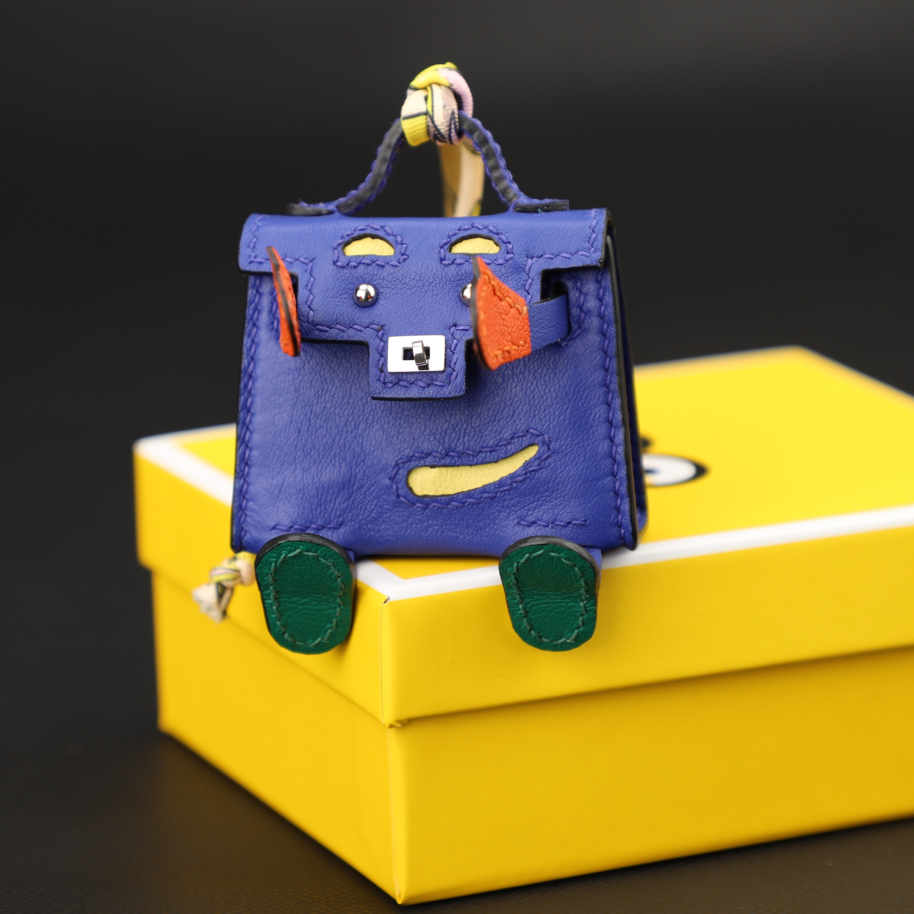 Handmade and Custom The Kelly Dole Bag Charm Tadelakt with Chevre Mysore Accessory