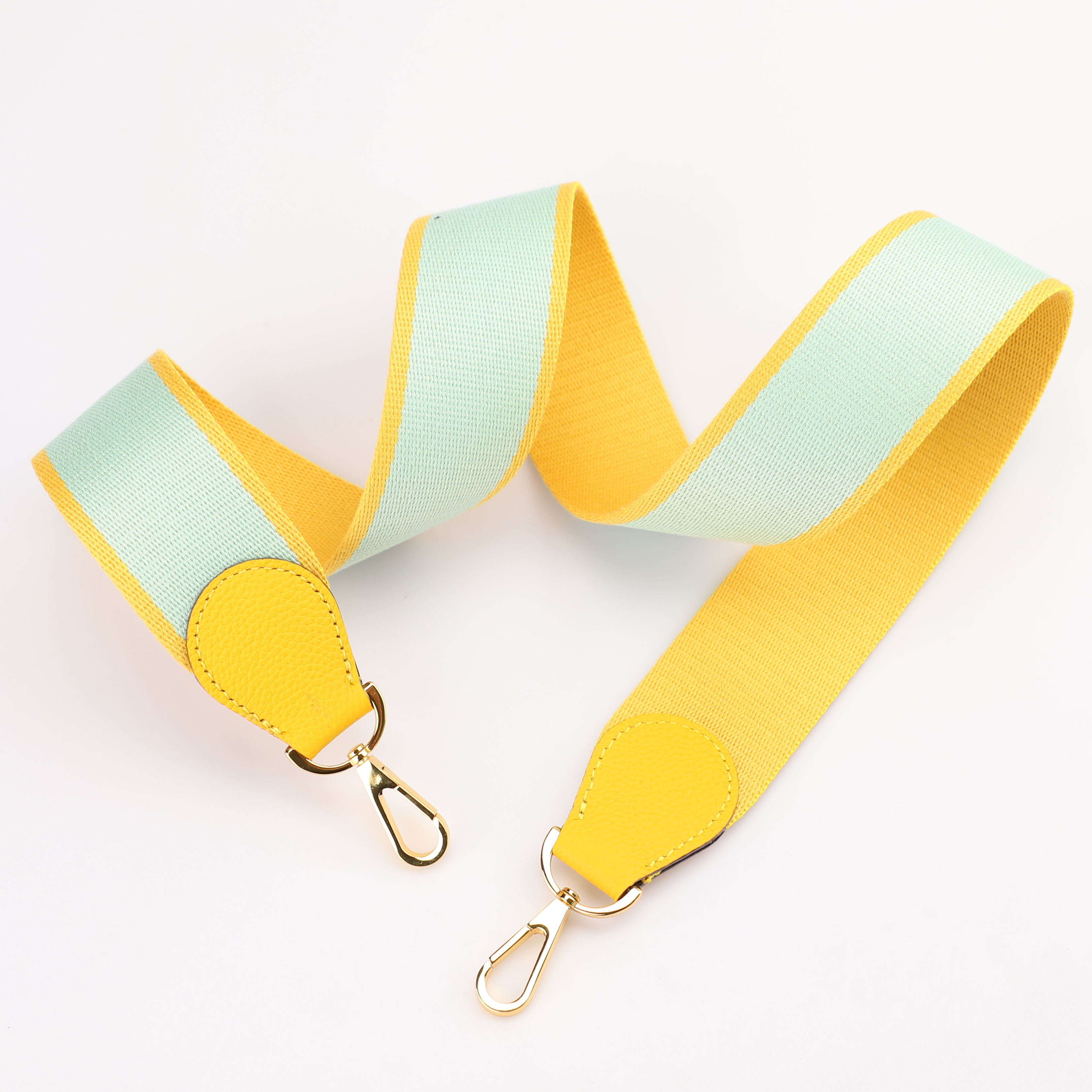 Handamde The 2" wide Lime/Kiwi canvas and togo leather shoulder strap for brand bag,guita strap,crossbody strap