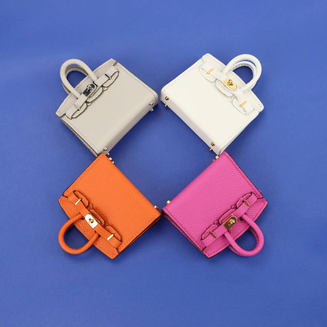 Handmade Carie Epsom leather Micro Birkin bag charm | handmade mini Birkin charm | Handmade mini bag charm | Hand stitching birkin charm