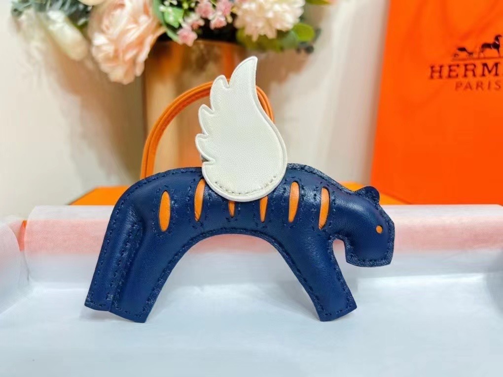 Handmade The Swift Leather Flying Tiger bag charm,Black Swift leather Flying Tiger kelly bag charm