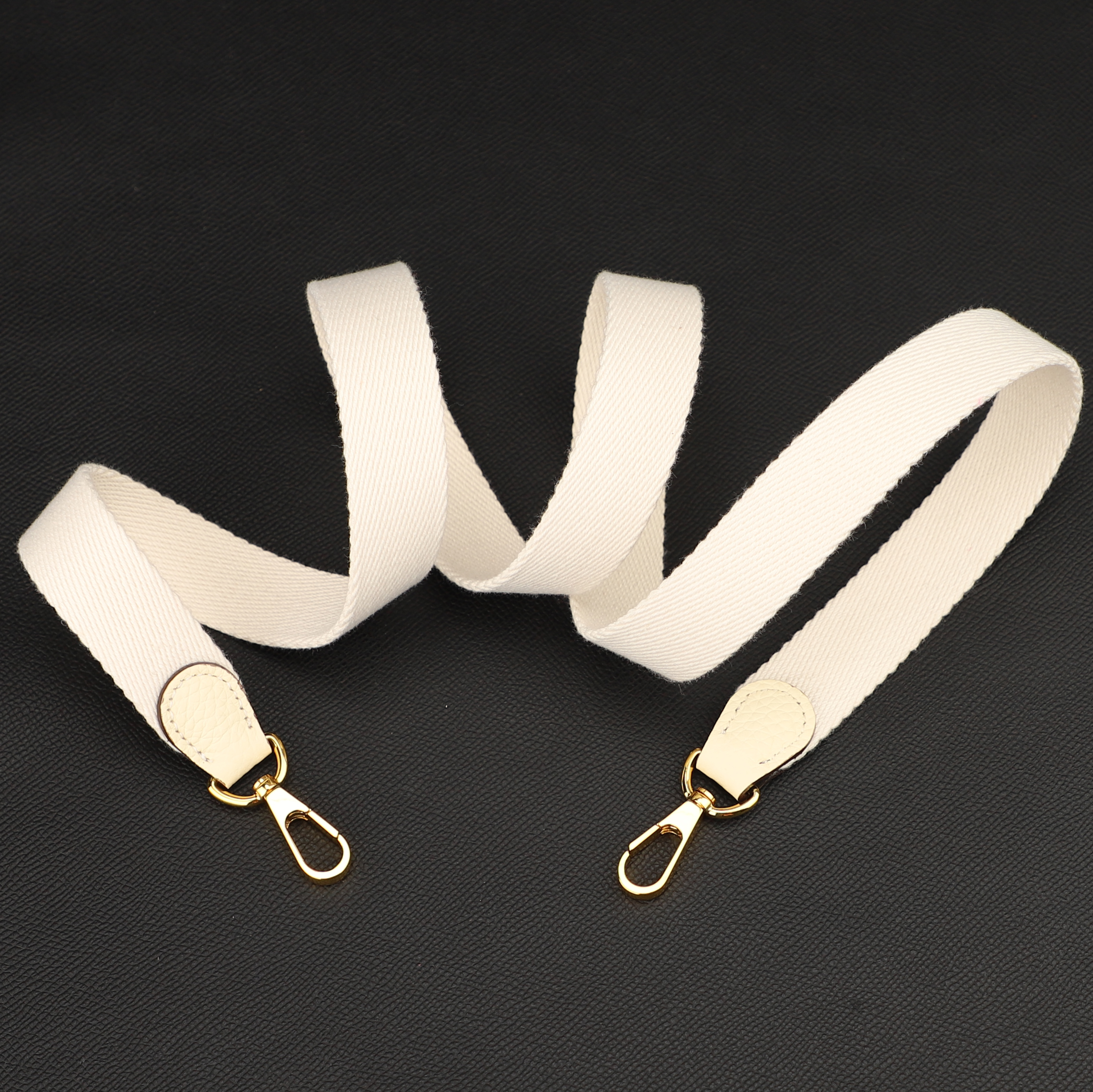 Handmade The 1“ Pure Cotton fabric and Togo leather shoulder strap for Evelyne bag,Crossbody strap for Evelyne bag