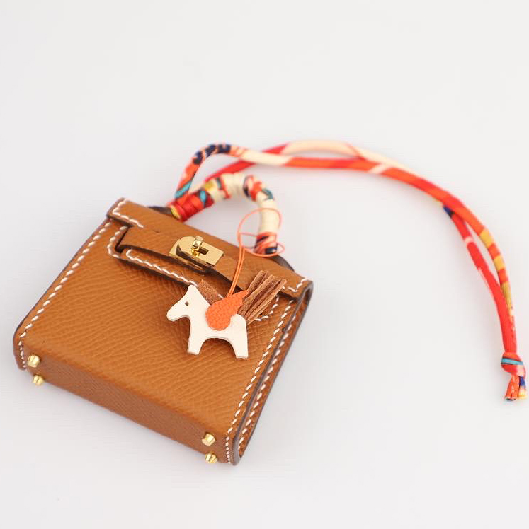 Hand Stitching Epsom Leather Micor kelly bag charm with Rodeo charm,mini birkin bag charm,mini kelly bag key chain