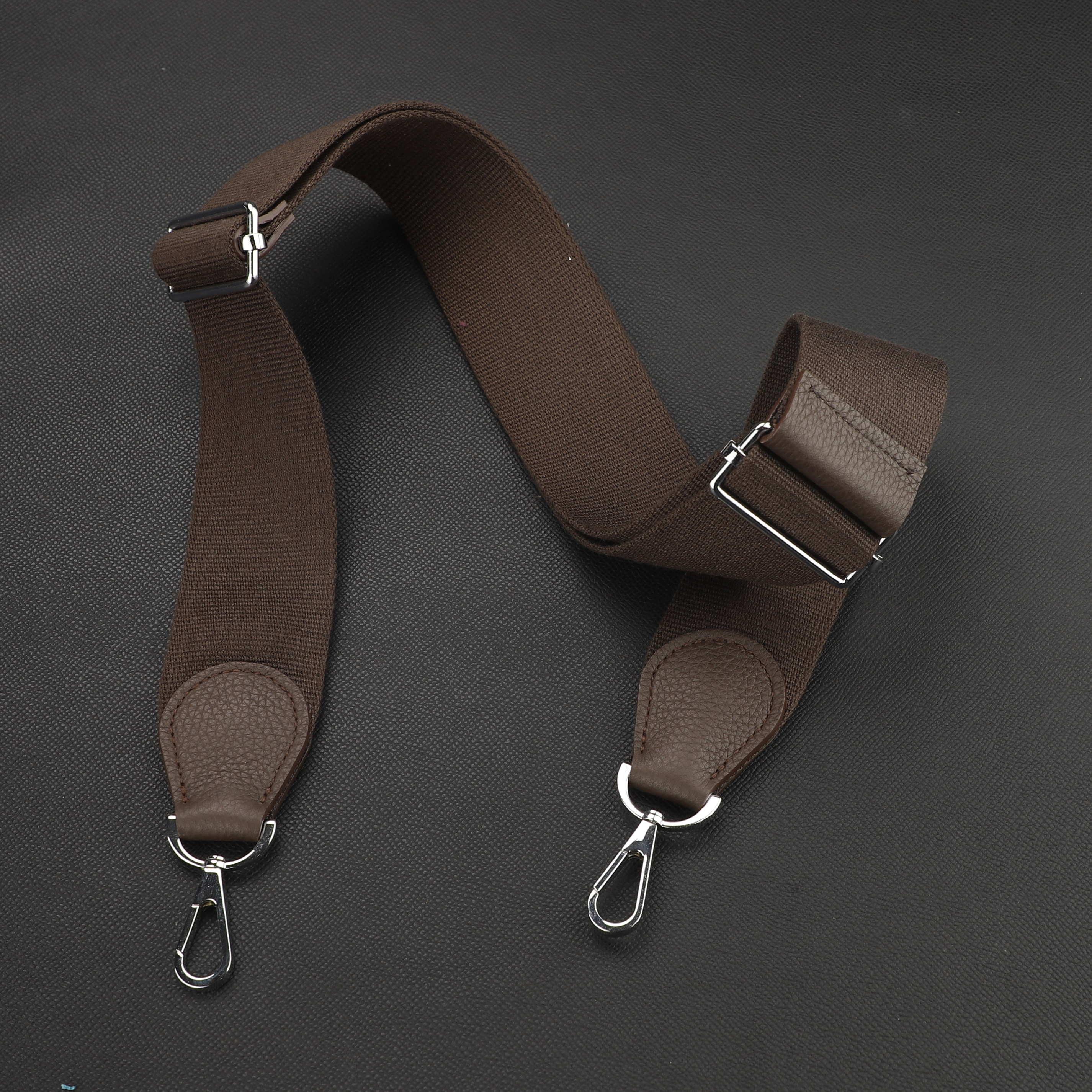 Handmade The 2“ Pure Cotton fabric and leather adjustable shoulder strap for Evelyne bag,Crossbody strap for Evelyne bag