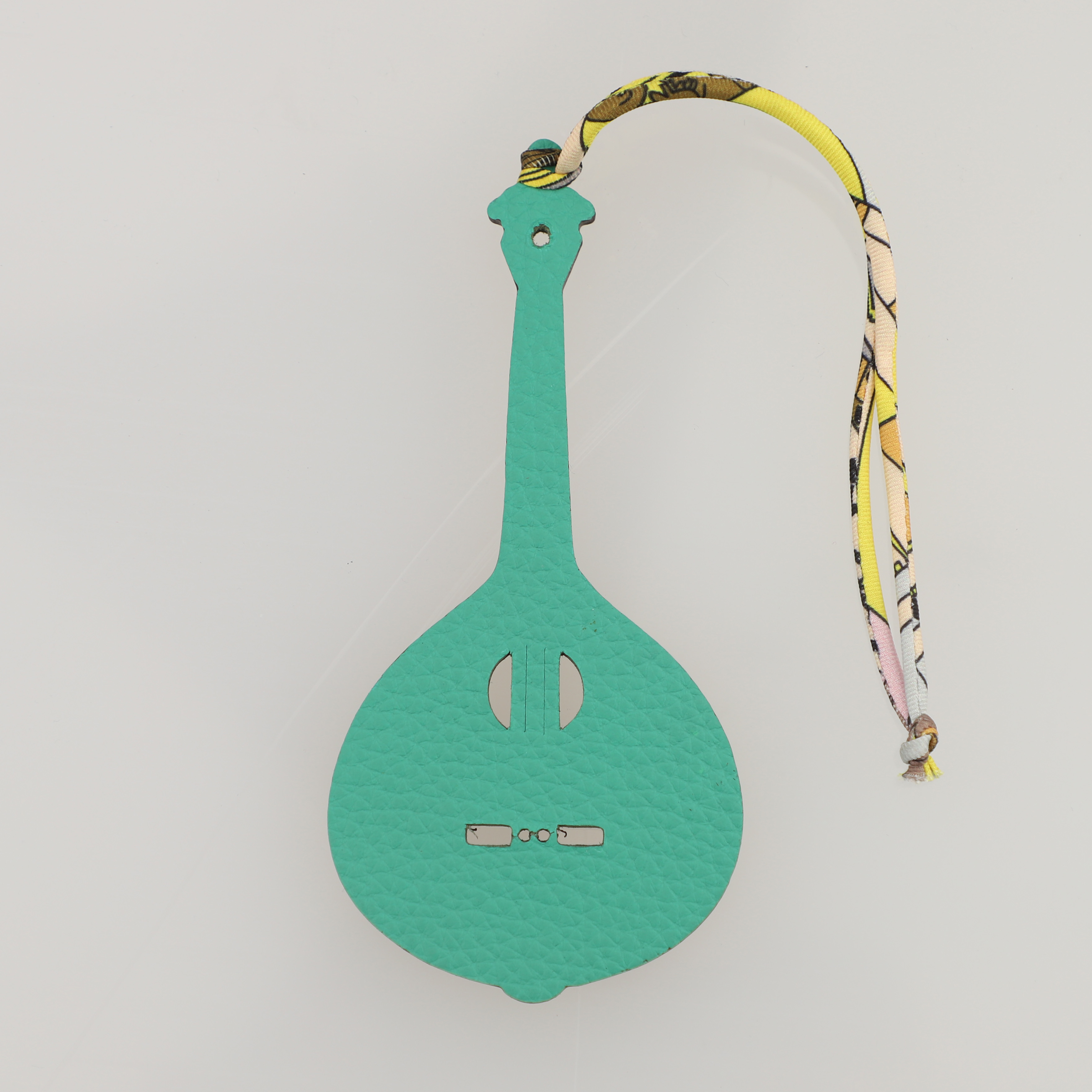 Epsom Leather and togo leather Petit H Charm Fado Guitar Bag Charm Key Holder,bag charm