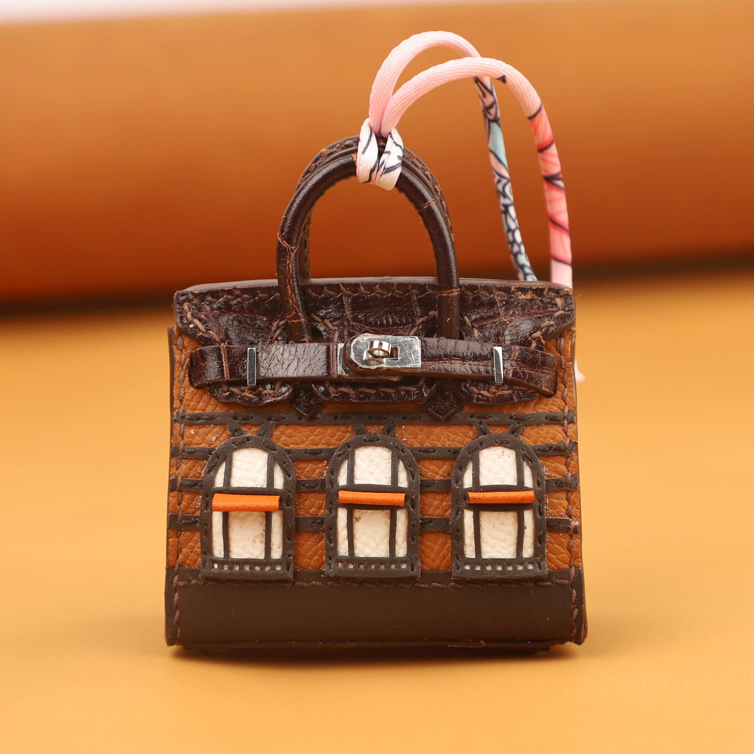 New design Epsom Leather Handmade The Windows Birkin bag charm