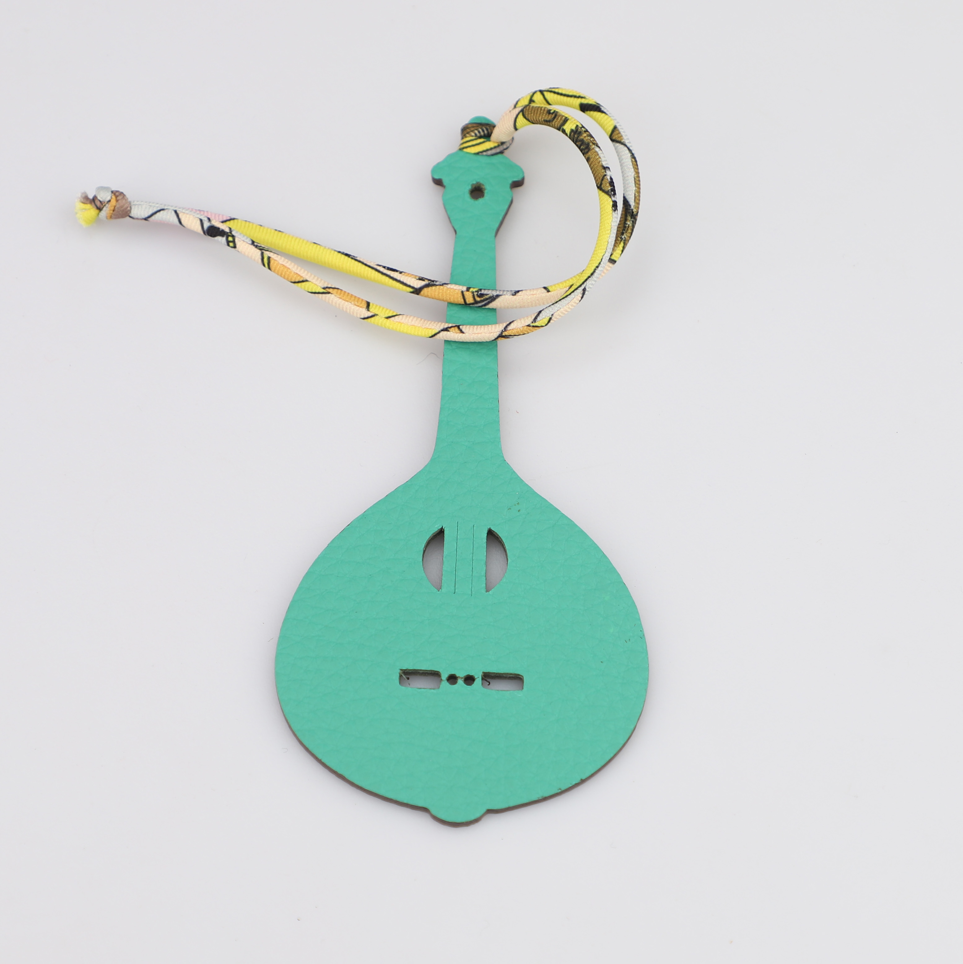 Epsom Leather and togo leather Petit H Charm Fado Guitar Bag Charm Key Holder,bag charm