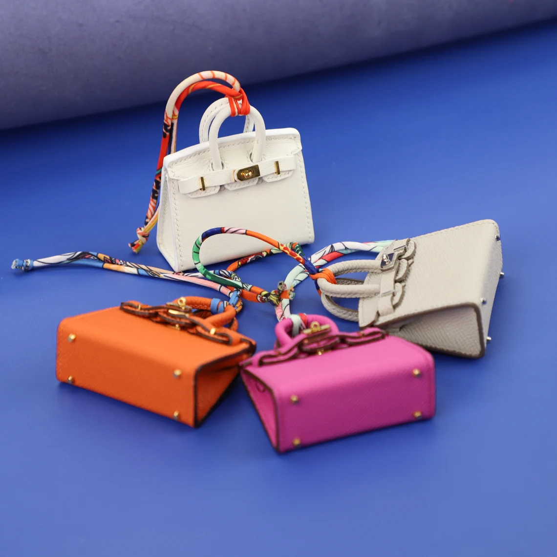 Handmade Carie Epsom leather Micro Birkin bag charm | handmade mini Birkin charm | Handmade mini bag charm | Hand stitching birkin charm