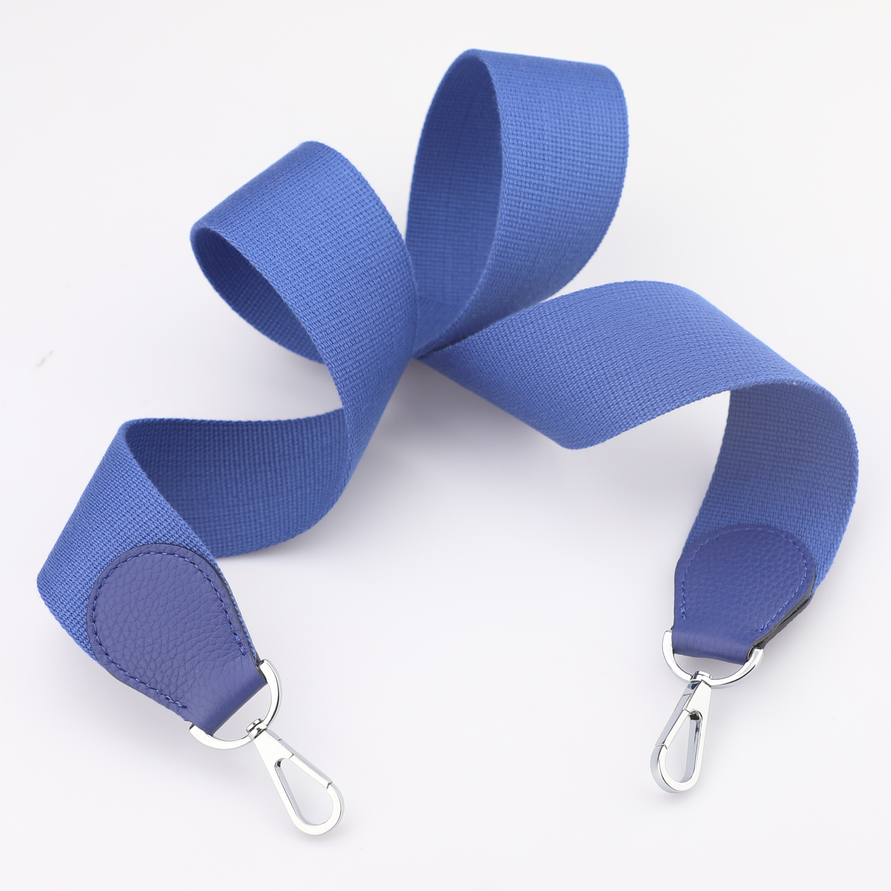 2" Blue Royal Canvas and Togo Leather shoulder bag strap,Crossbody bag strap,Guitar Strap for Kelly bags and Bolide bags