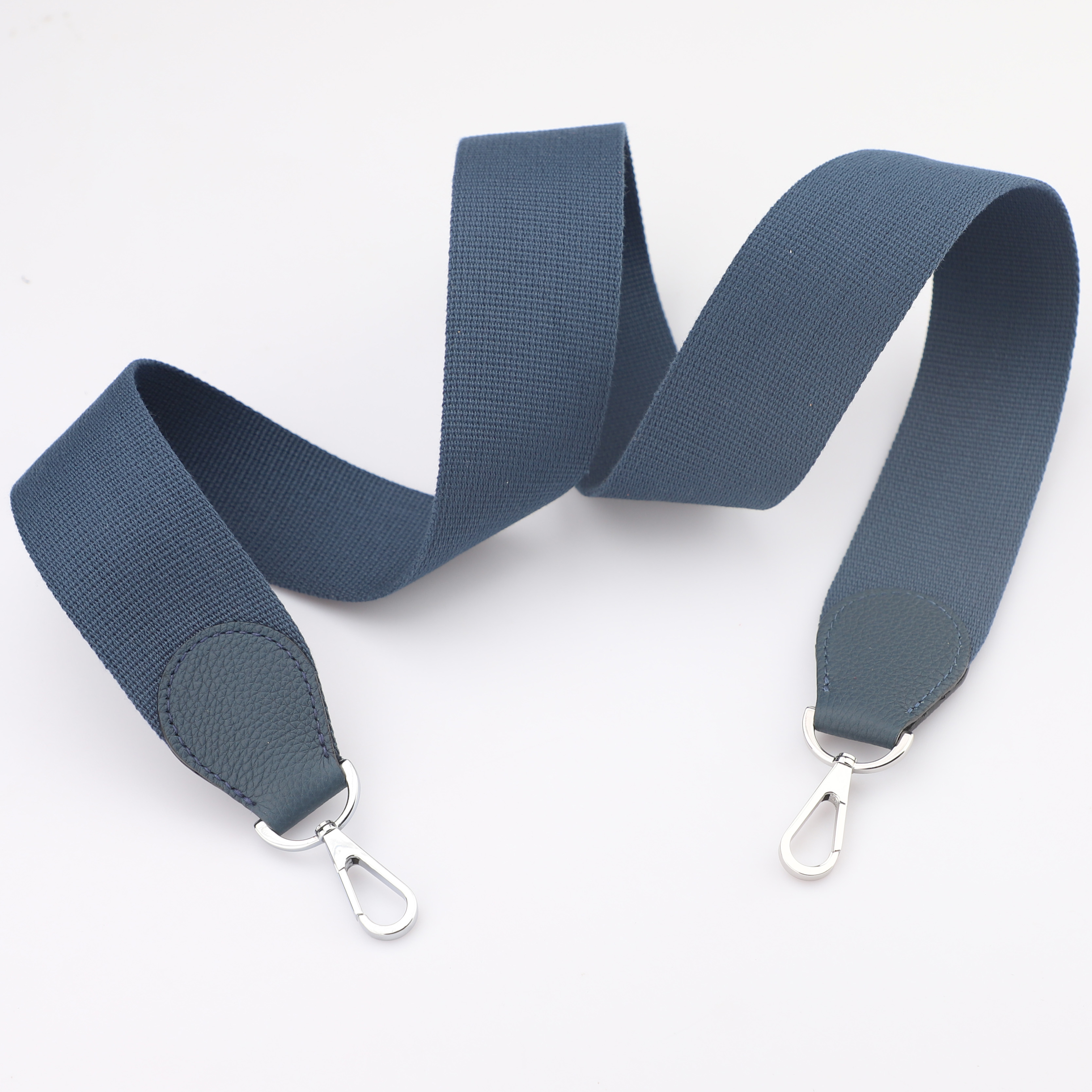 2" Deep Bleu Canvas and Togo Leather shoulder bag strap,Crossbody bag strap,Guitar Strap for Kelly bags and Bolide bags