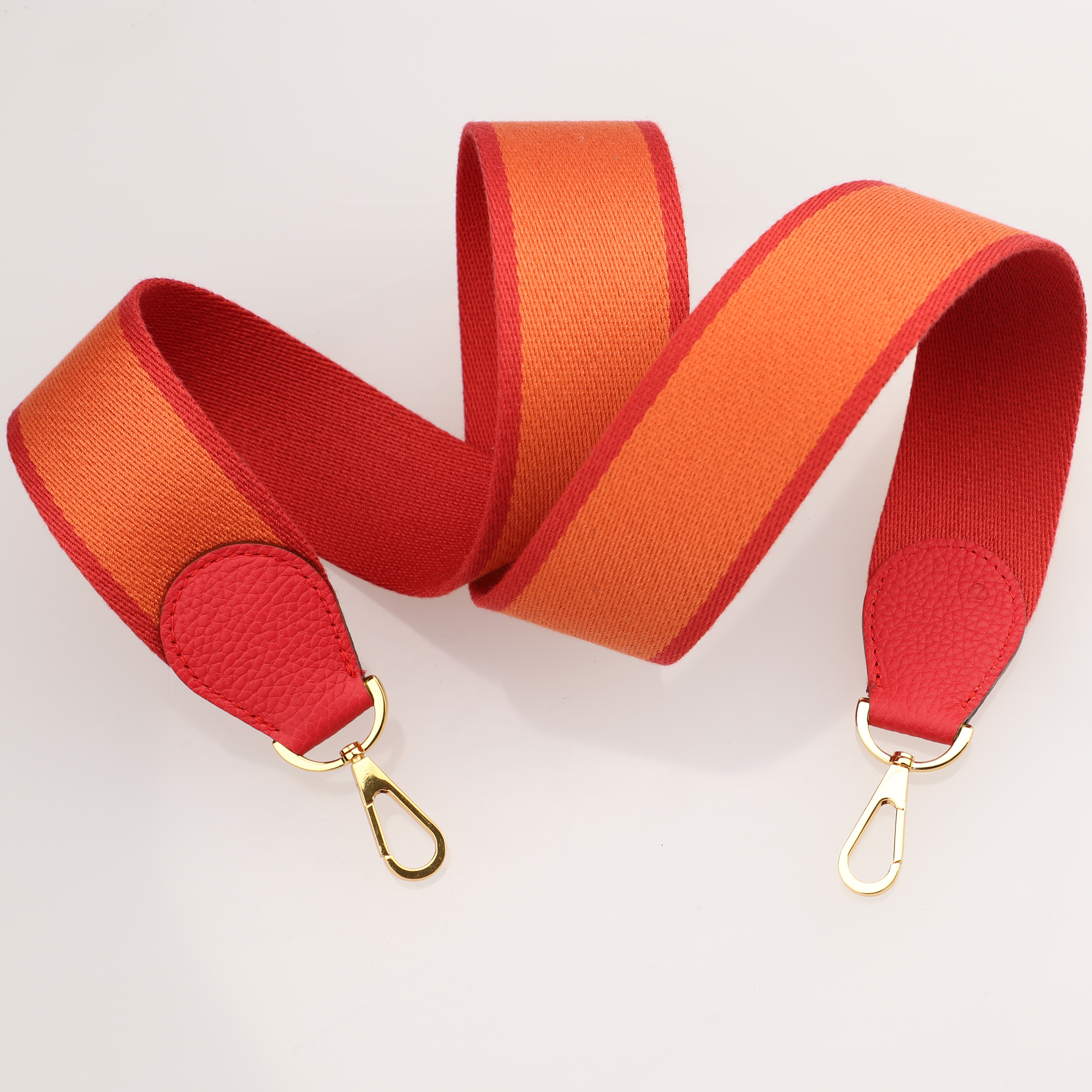 Handamde The 2" wide Bi-colors canvas and togo leather shoulder strap for brand bag,guita strap,crossbody strap