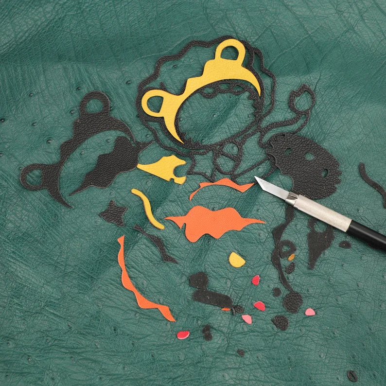 Handmade Chevre Gyzore Hello Kitty Leo Horoscope Bag Charm, Bear charm,Hello Kitty Leo Horoscope Leather charm