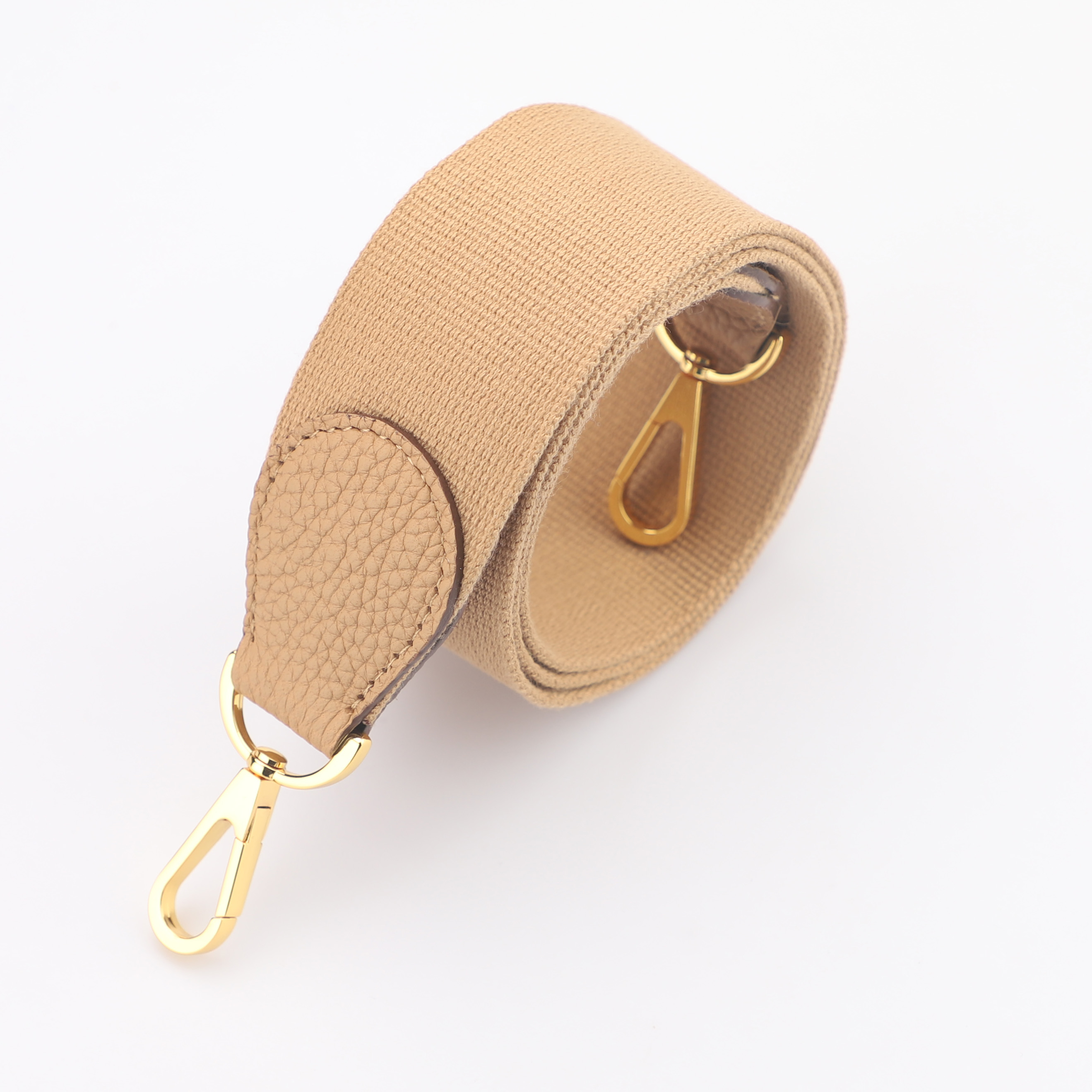 2"  Tabac camel Canvas and Togo Leather shoulder bag strap,Crossbody bag strap,Guitar Strap for Kelly bags and Bolide bags