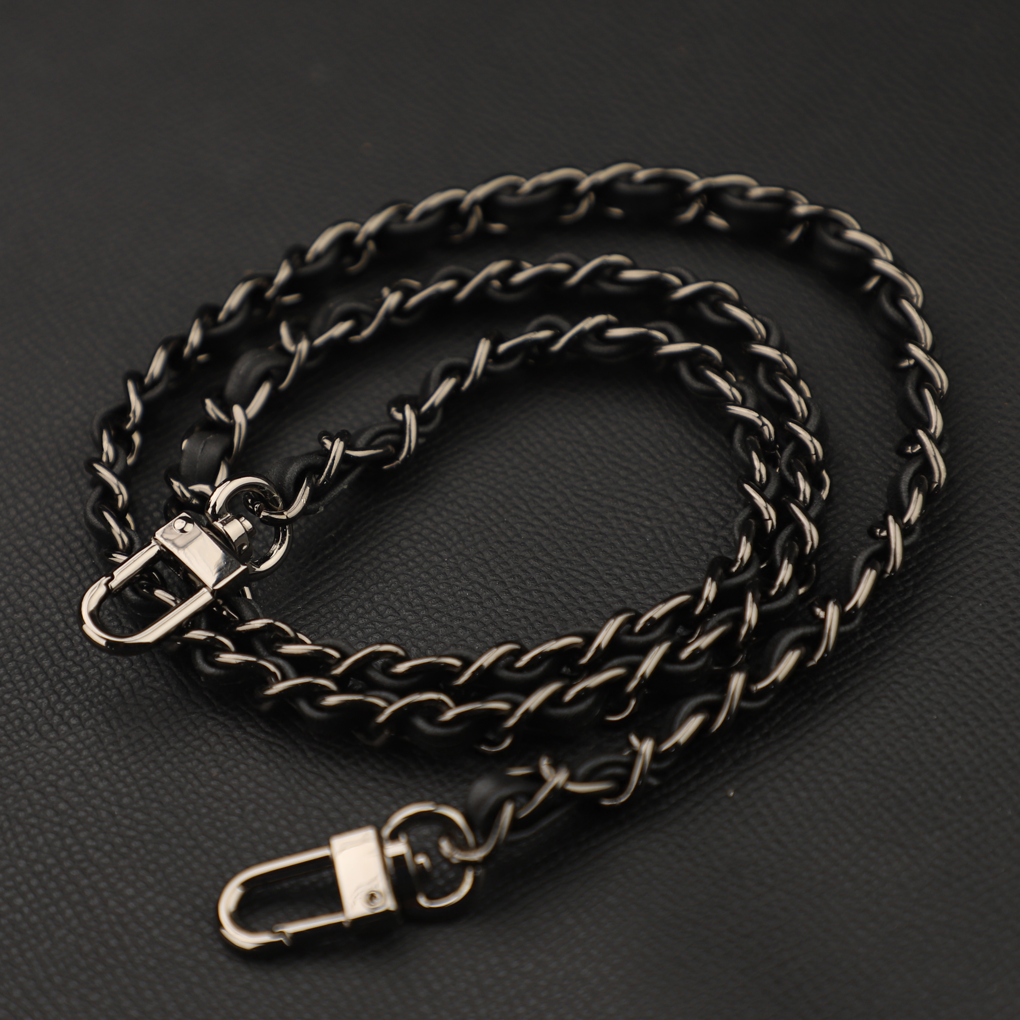 Handmade genuine swift Leather Chain Strap , Replacement Strap, Select Length, All Colours for Leather & Chain Availab