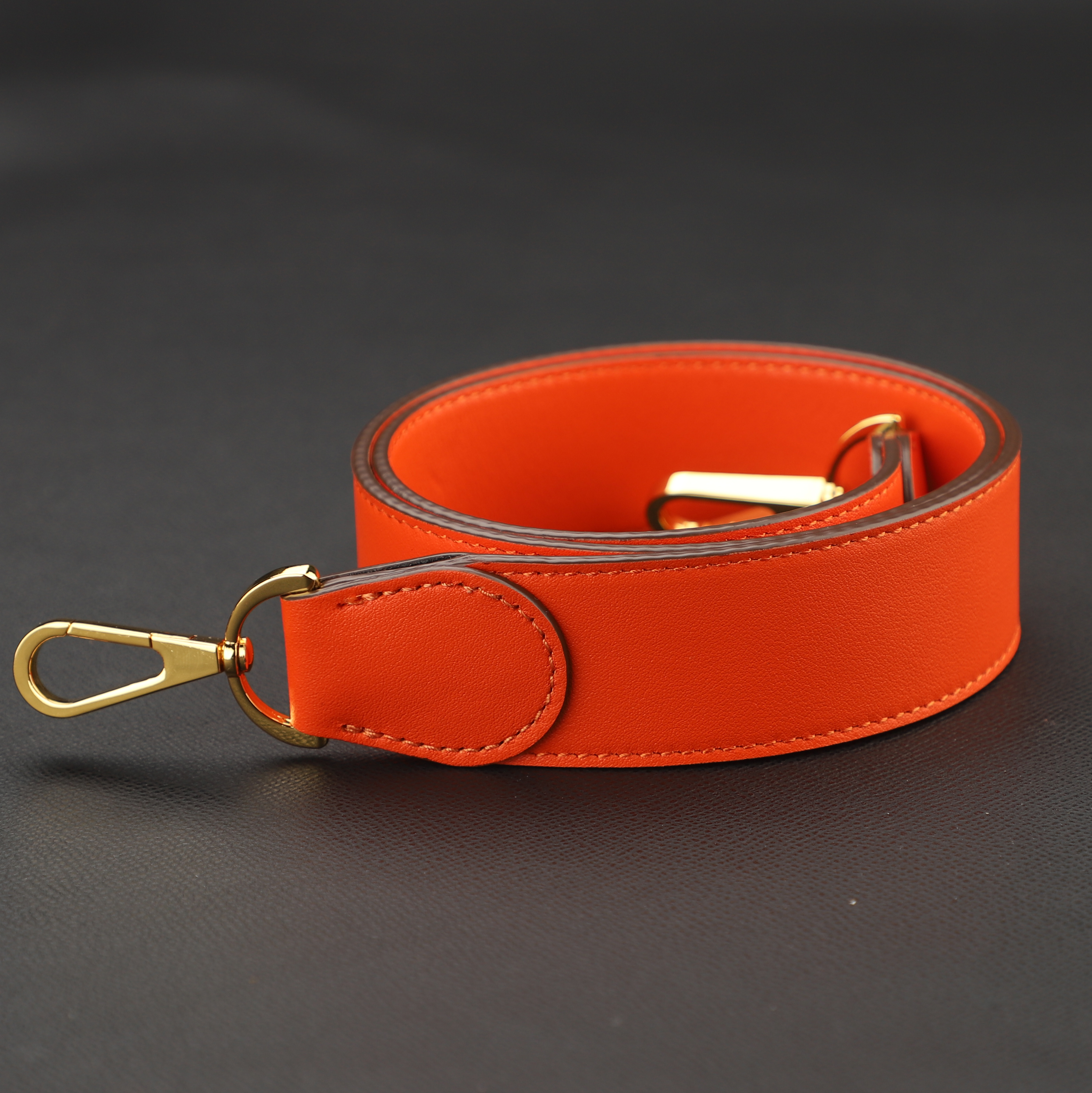 The Swift leather Orange Extended single shoulder strap For Kelly Roulis bag,crossbody strap,Guitar strap