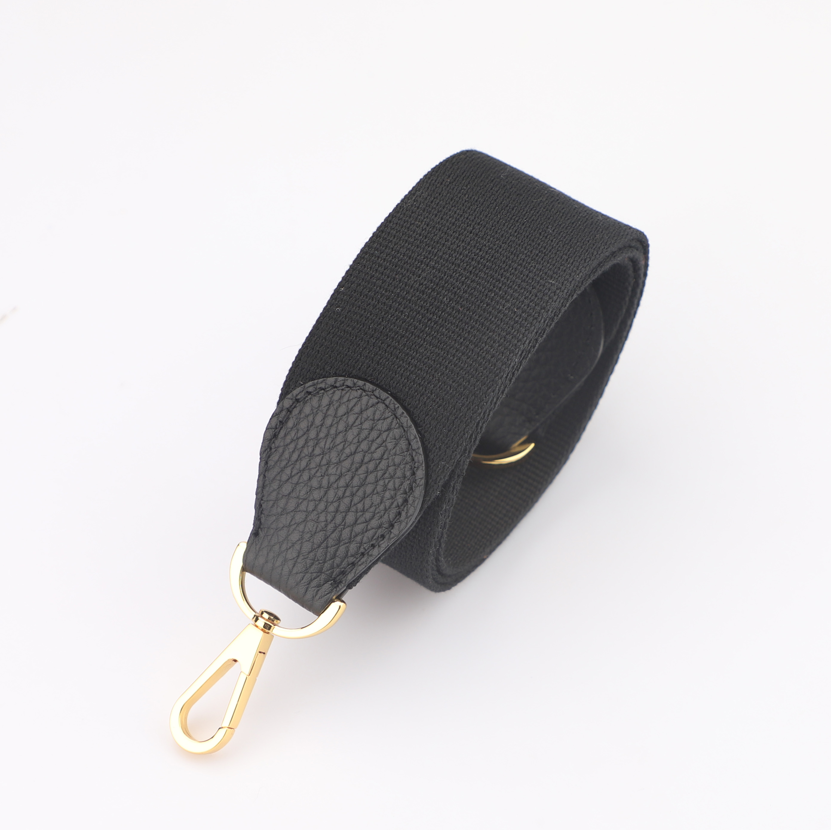 2"  Black Canvas and Togo Leather shoulder bag strap,Crossbody bag strap,Guitar Strap for Kelly bags and Bolide bags