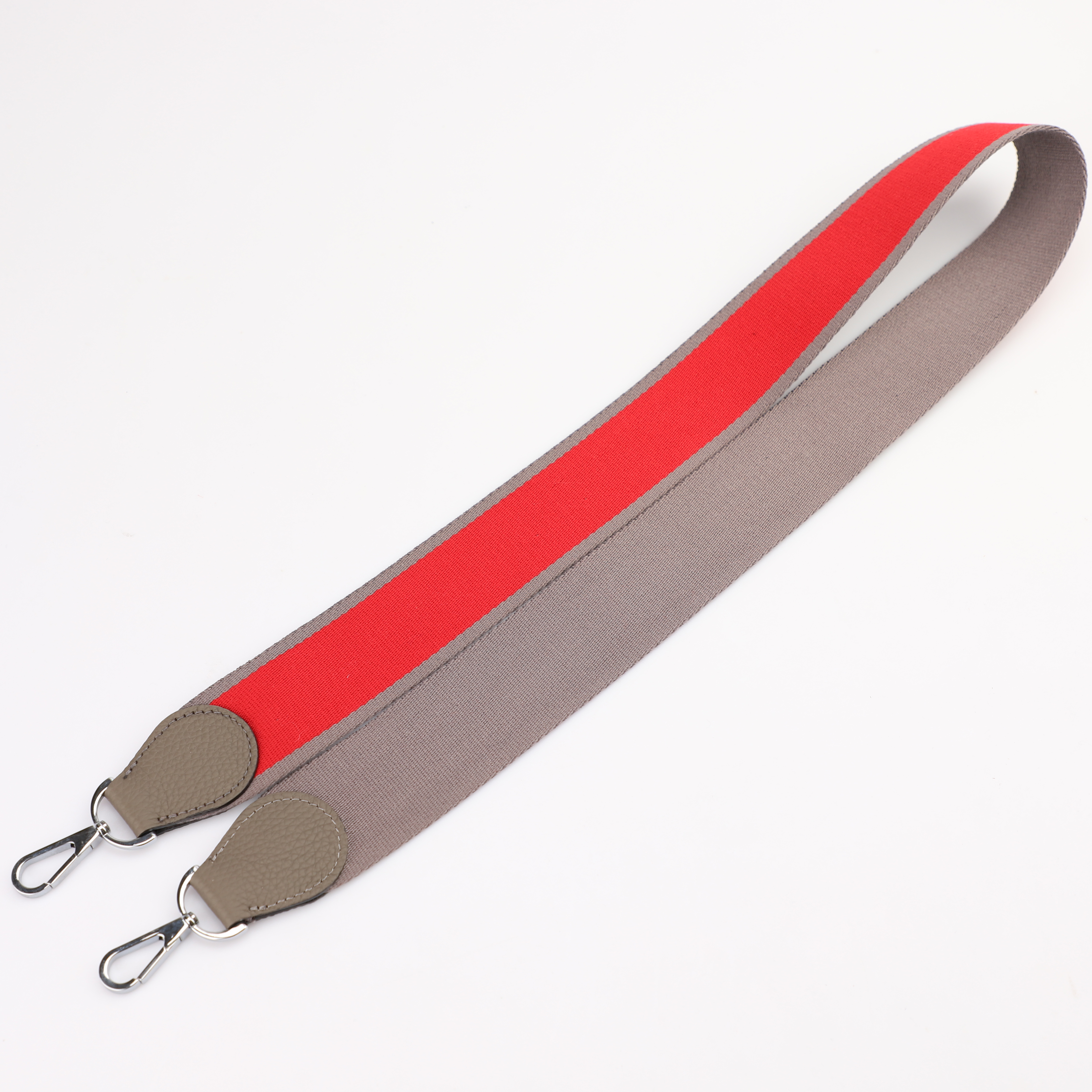 Handamde The 2" wide Etoupe/Rouge Coeur canvas and togo leather shoulder strap for brand bag,guita strap,crossbody strap