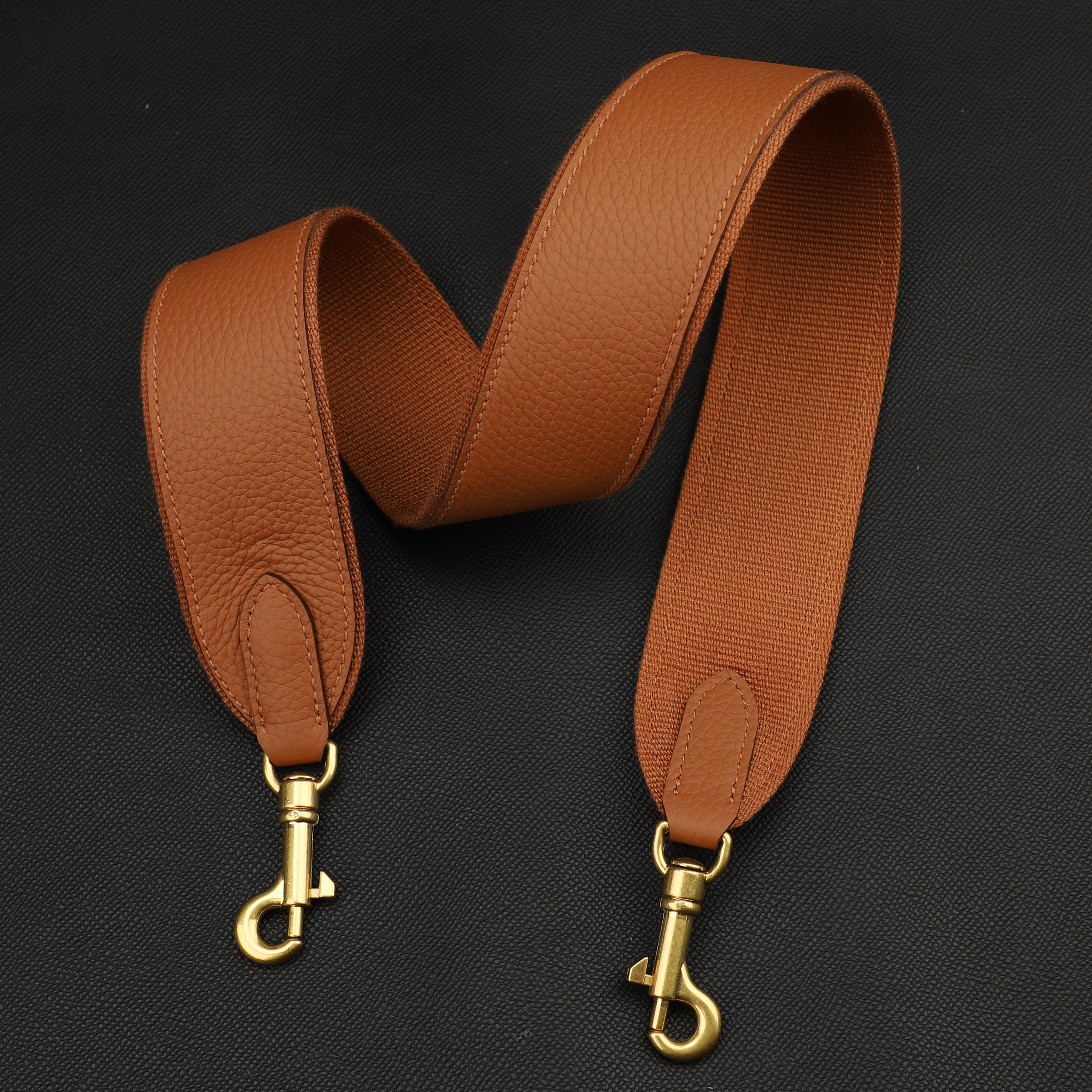 2“ width one side is Togo leather and one side is canvas shoulder bag strap,crossbody strap, guitar strap for kelly bag,for bolide bag