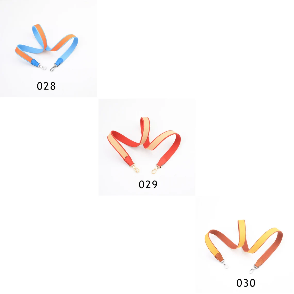 30 colours Option,1" Wide Bi-Color Canvas and Togo Leather shoulder strap for Evelyne TPM