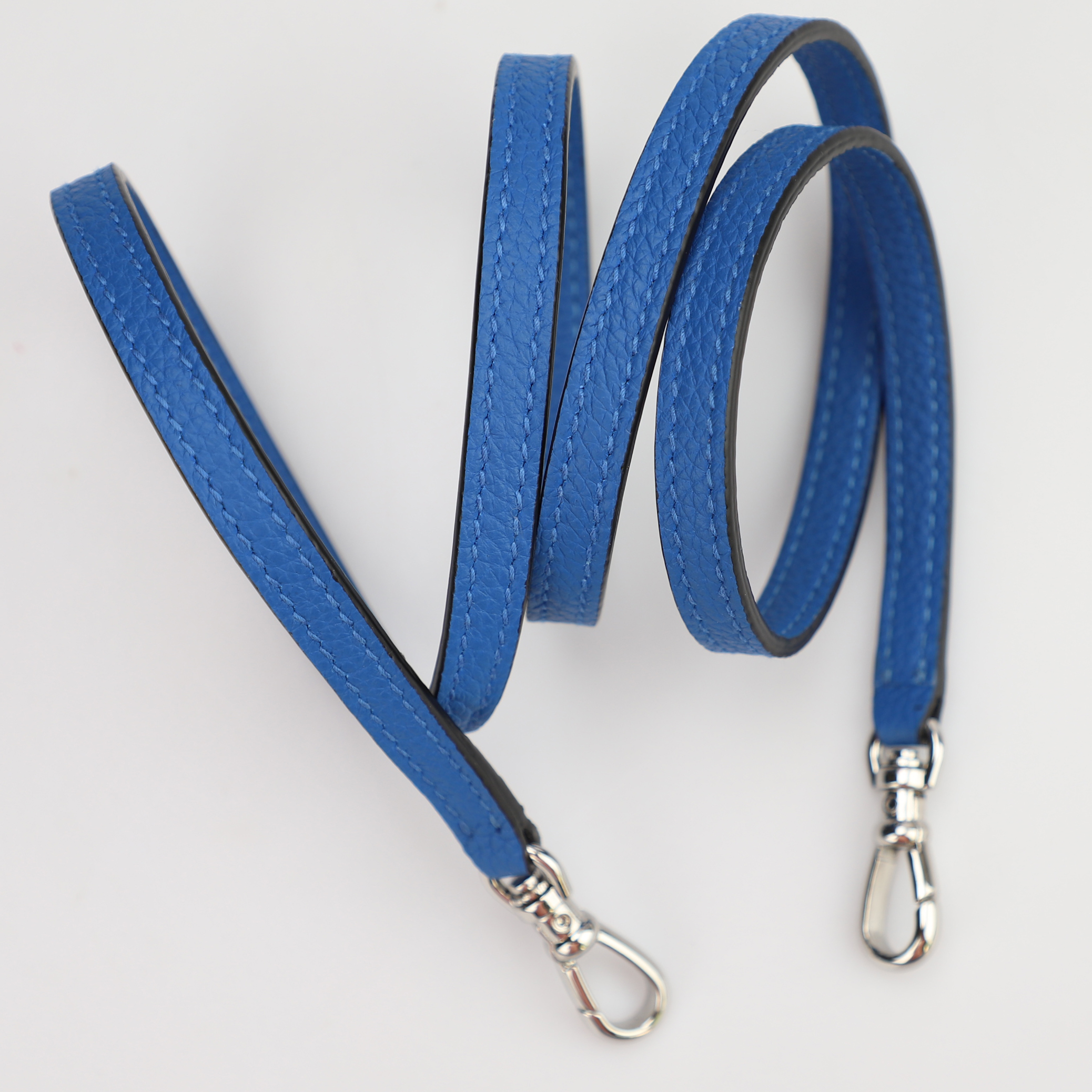 Handmade The 1cm Width Bleu France togo leather shoulder bag strap for Pilo Pouch,Crossbody bag strap,Pilo Pouch bag strap