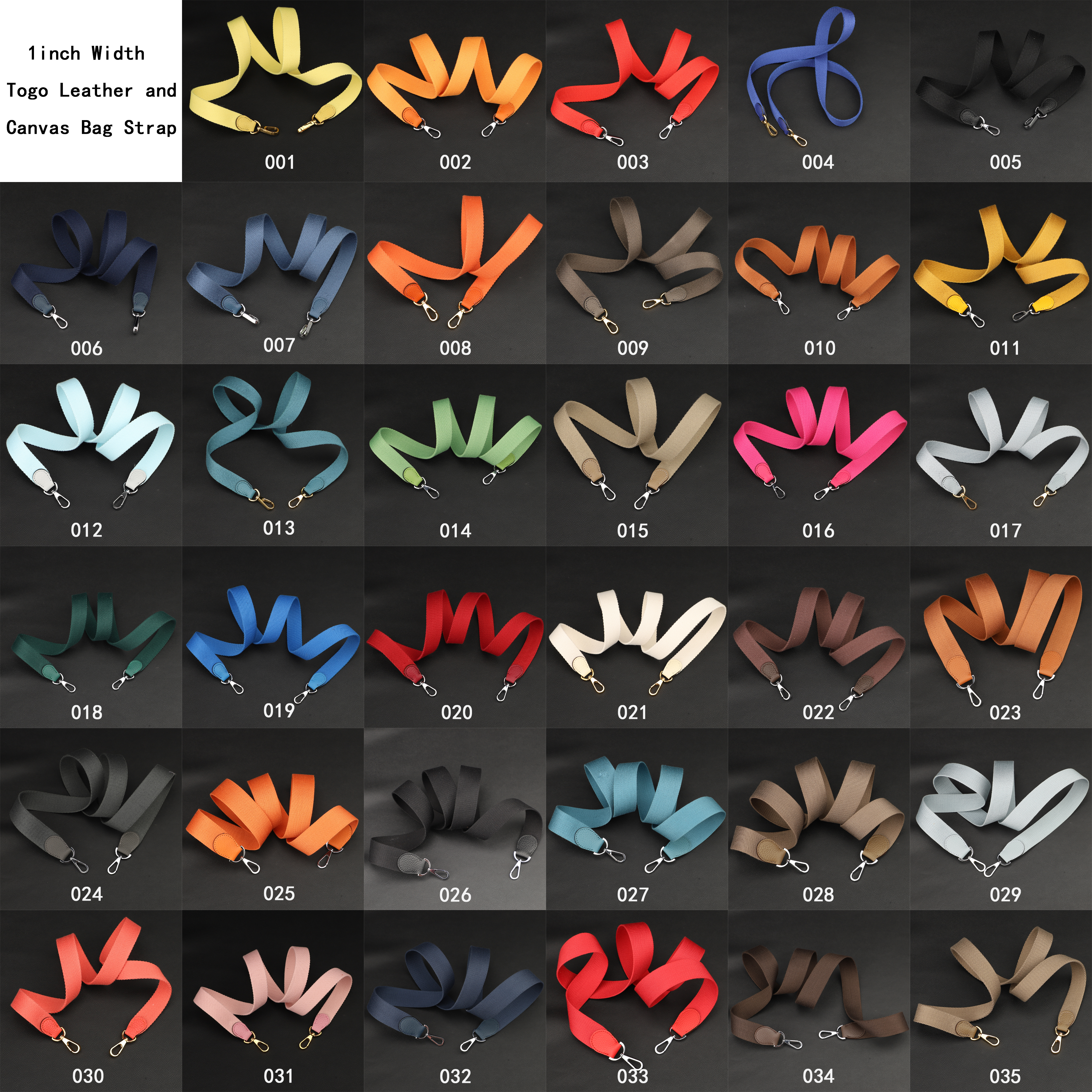 Handmade The 1“ Pure Cotton fabric and Togo leather shoulder strap for Evelyne bag,Crossbody strap for Evelyne bag