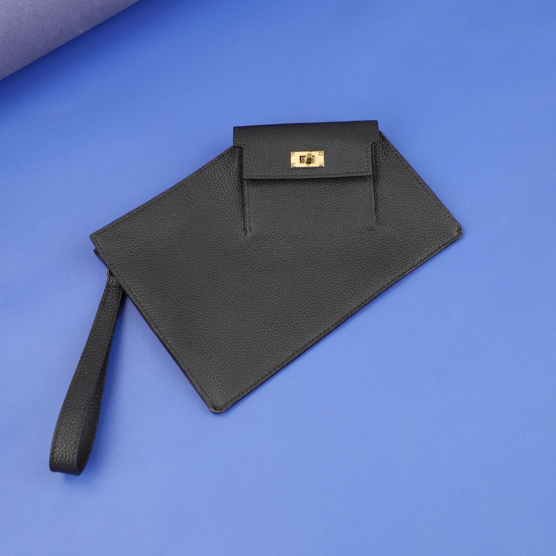 Customize and Hand stitching Kelly Pocket To Go Leather Clutch bag