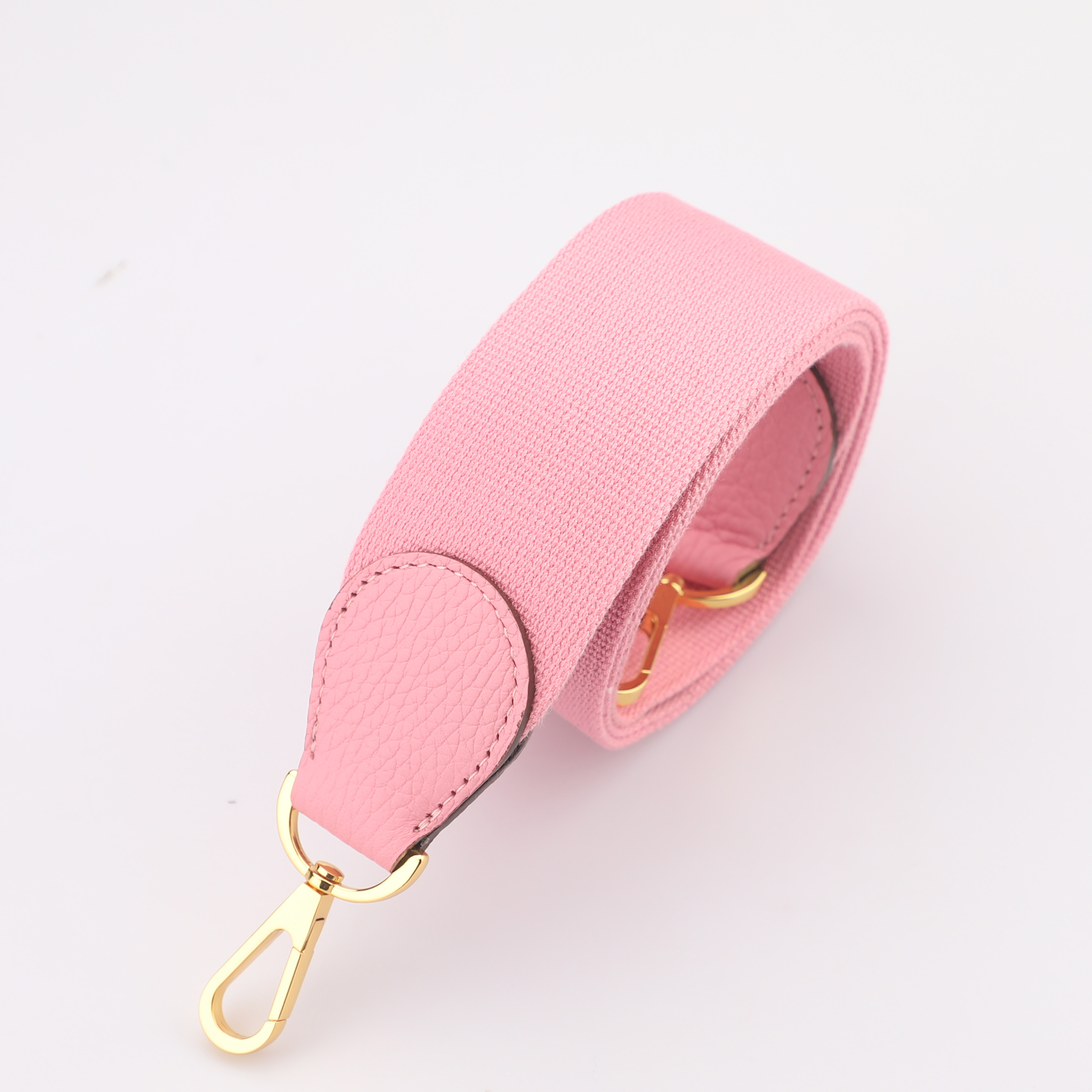 2"  Pink Canvas and Togo Leather shoulder bag strap,Crossbody bag strap,Guitar Strap for Kelly bags and Bolide bags