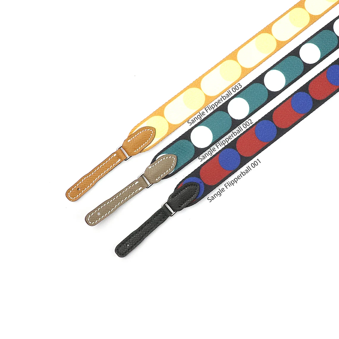 25 mm Sangle Flipperball To Go Kelly long wallet strap in Flipperball canvas and Epsom calfskin Leather with palladium hardware