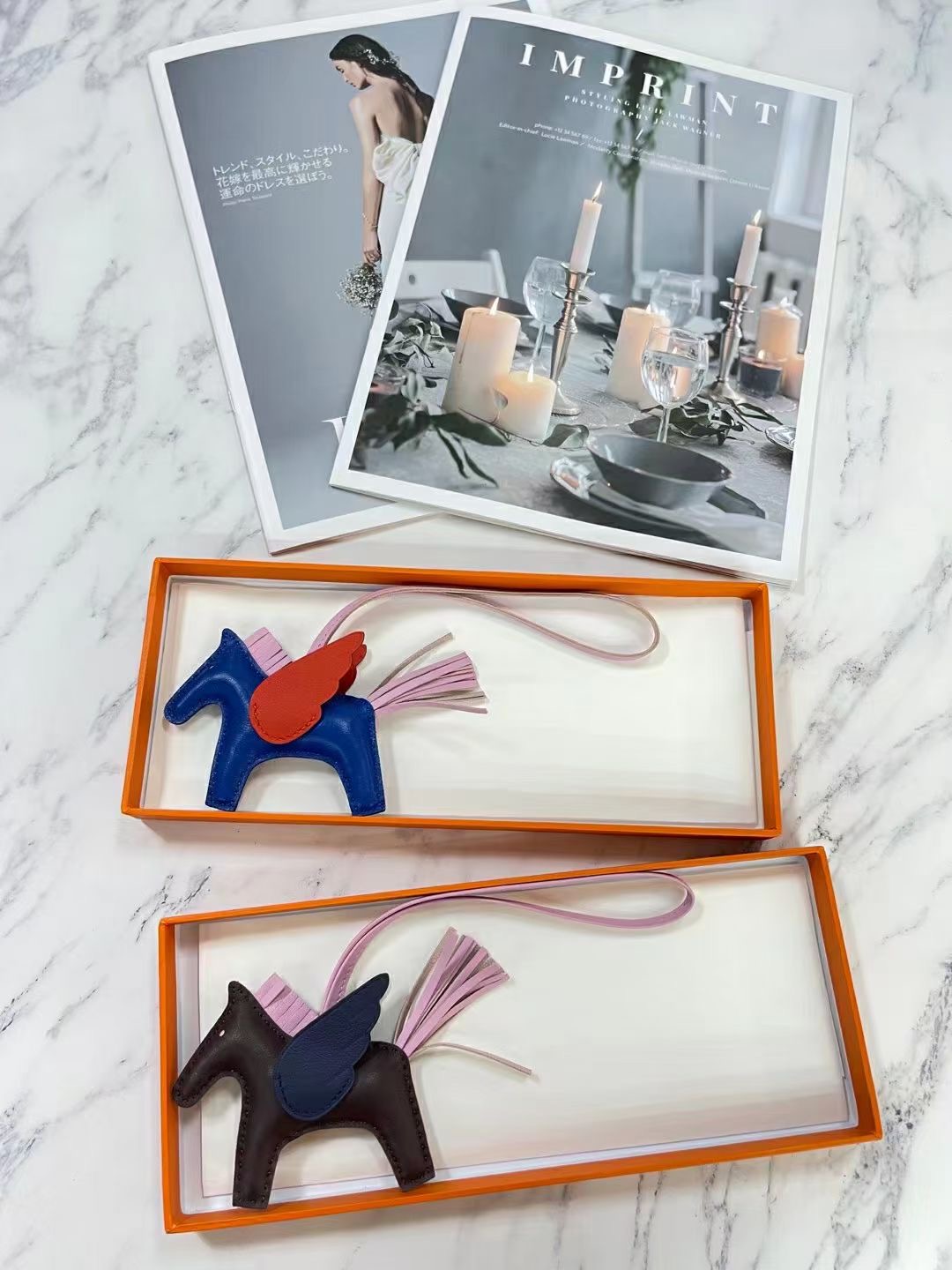 Rodeo Pegase trumpet hanging ornament，rodeo pegase leather bag charm