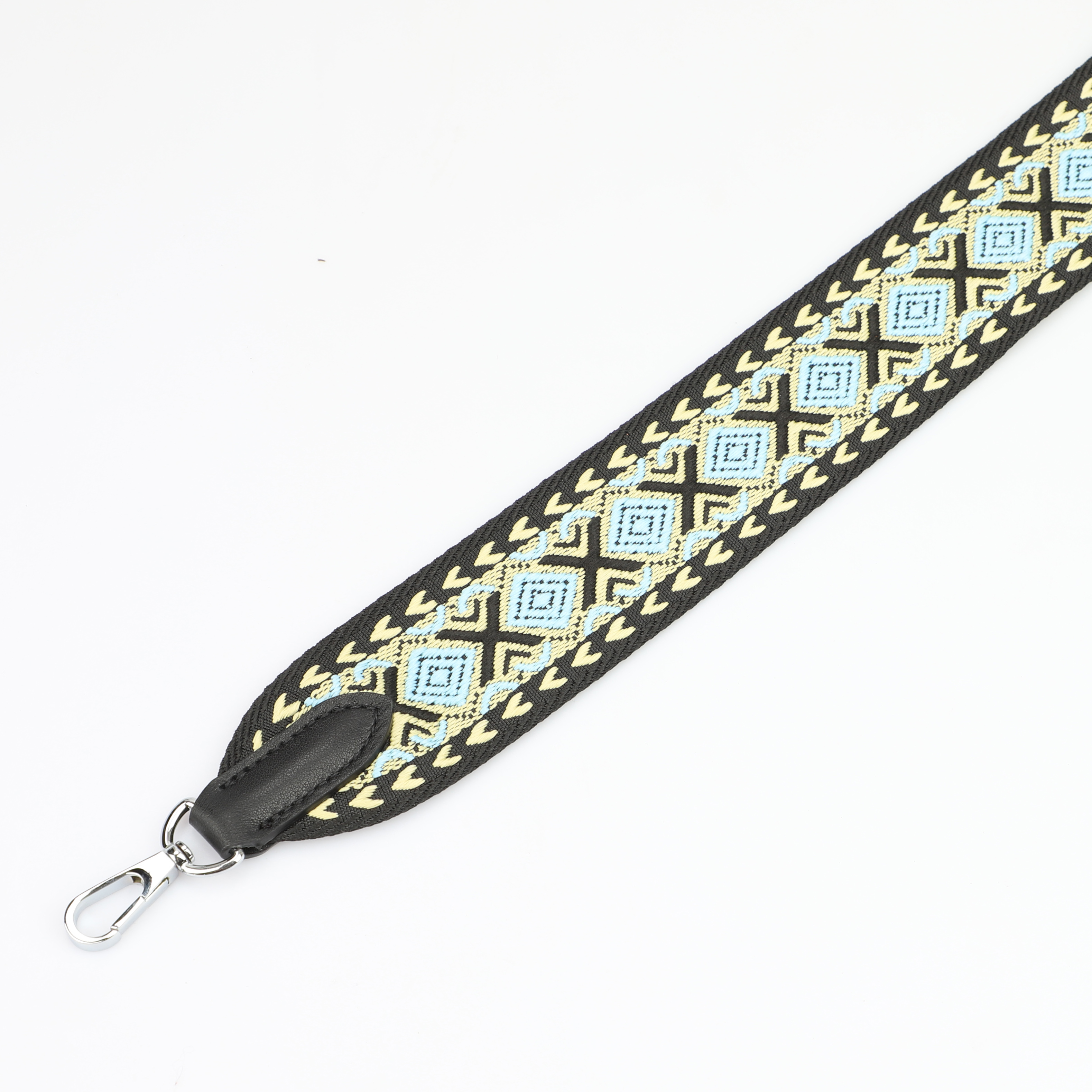 2‘’ Wide green-yellow with jacquard webbing shoulder bag strap