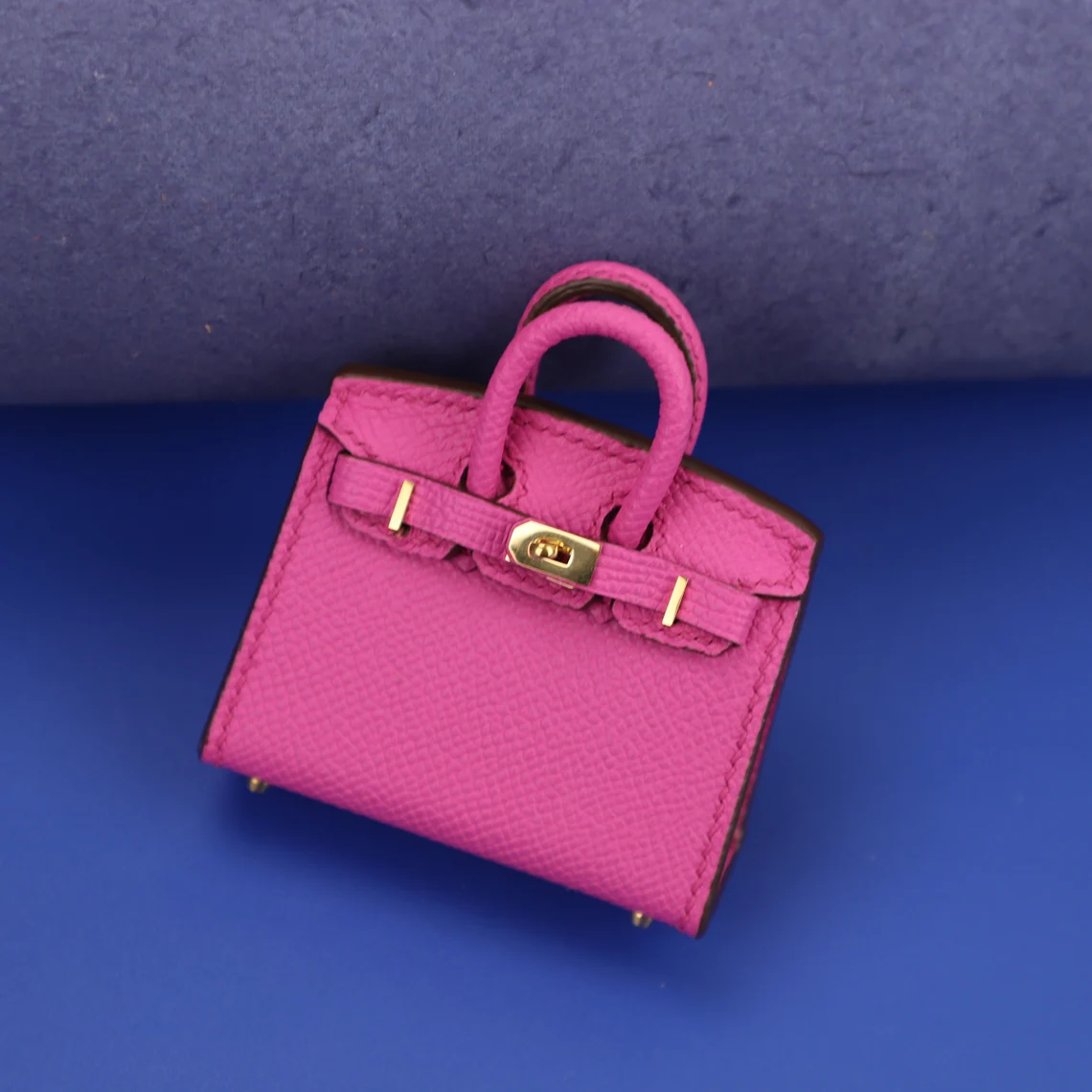Handmade Carie Epsom leather Micro Birkin bag charm | handmade mini Birkin charm | Handmade mini bag charm | Hand stitching birkin charm
