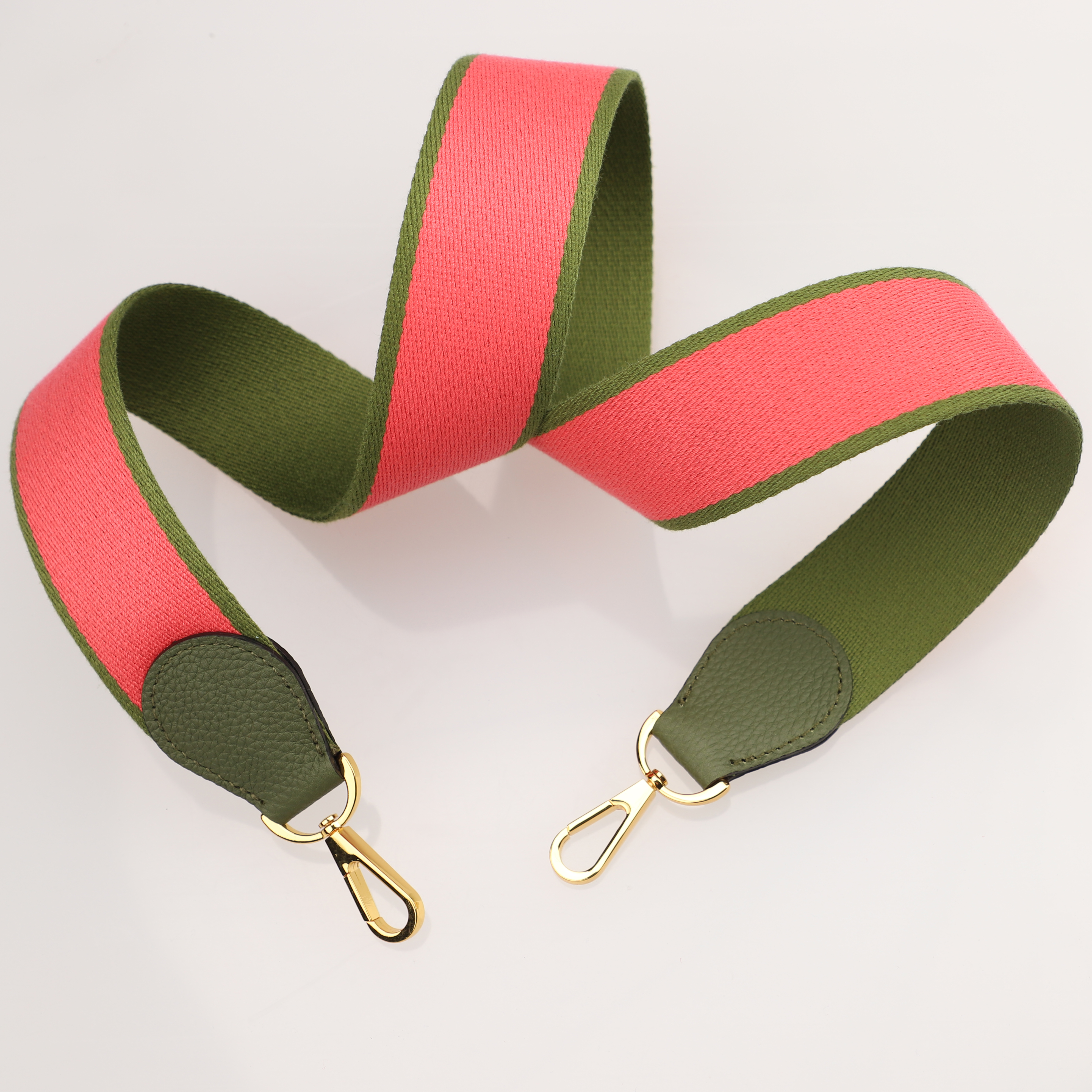 Handamde The 2" wide Bi-colors canvas and togo leather shoulder strap for brand bag,guita strap,crossbody strap