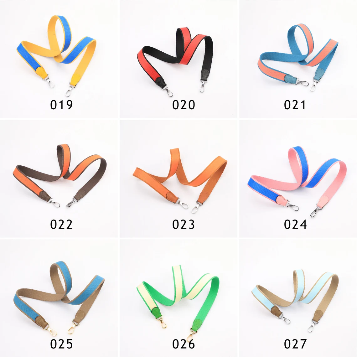 30 colours Option,1" Wide Bi-Color Canvas and Togo Leather shoulder strap for Evelyne TPM