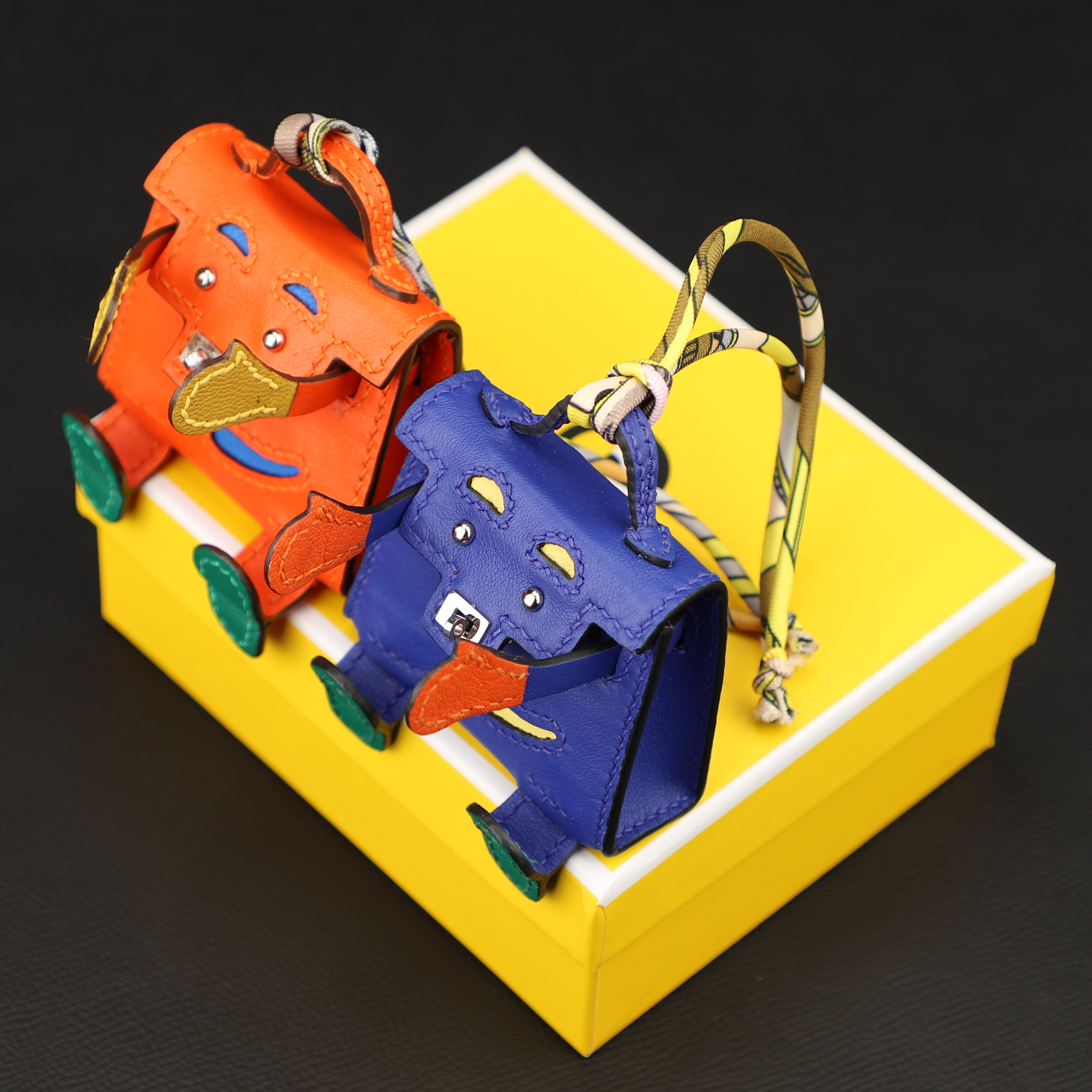 Handmade and Custom The Kelly Dole Bag Charm Tadelakt with Chevre Mysore Accessory