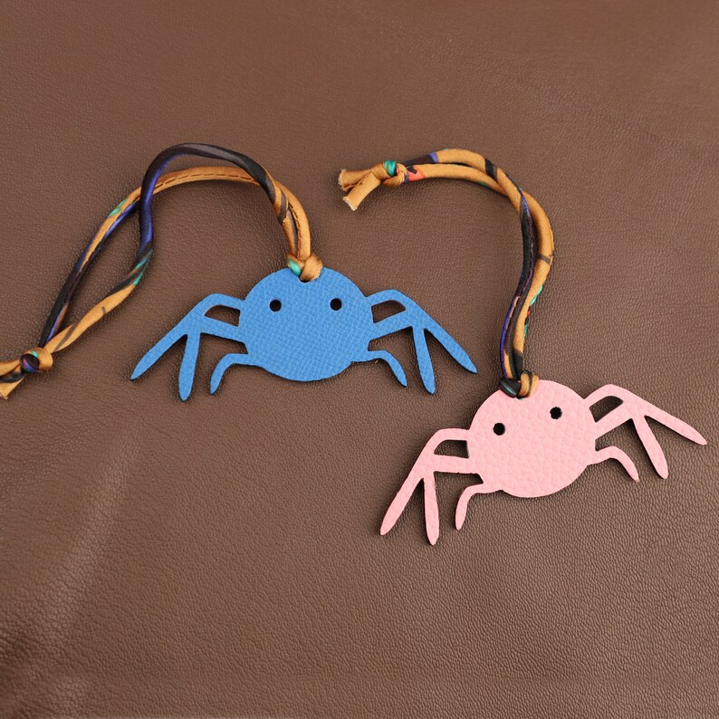 Epsom Leather and togo leather Spider Bag Charm Key Holder,bag charm