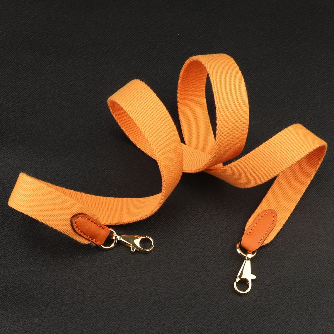 25mm Wide Orange Canvas Crossbody strap for Evelyne TPM bag and other Brand bag,Orange Canvas with togo leather shoulder strap