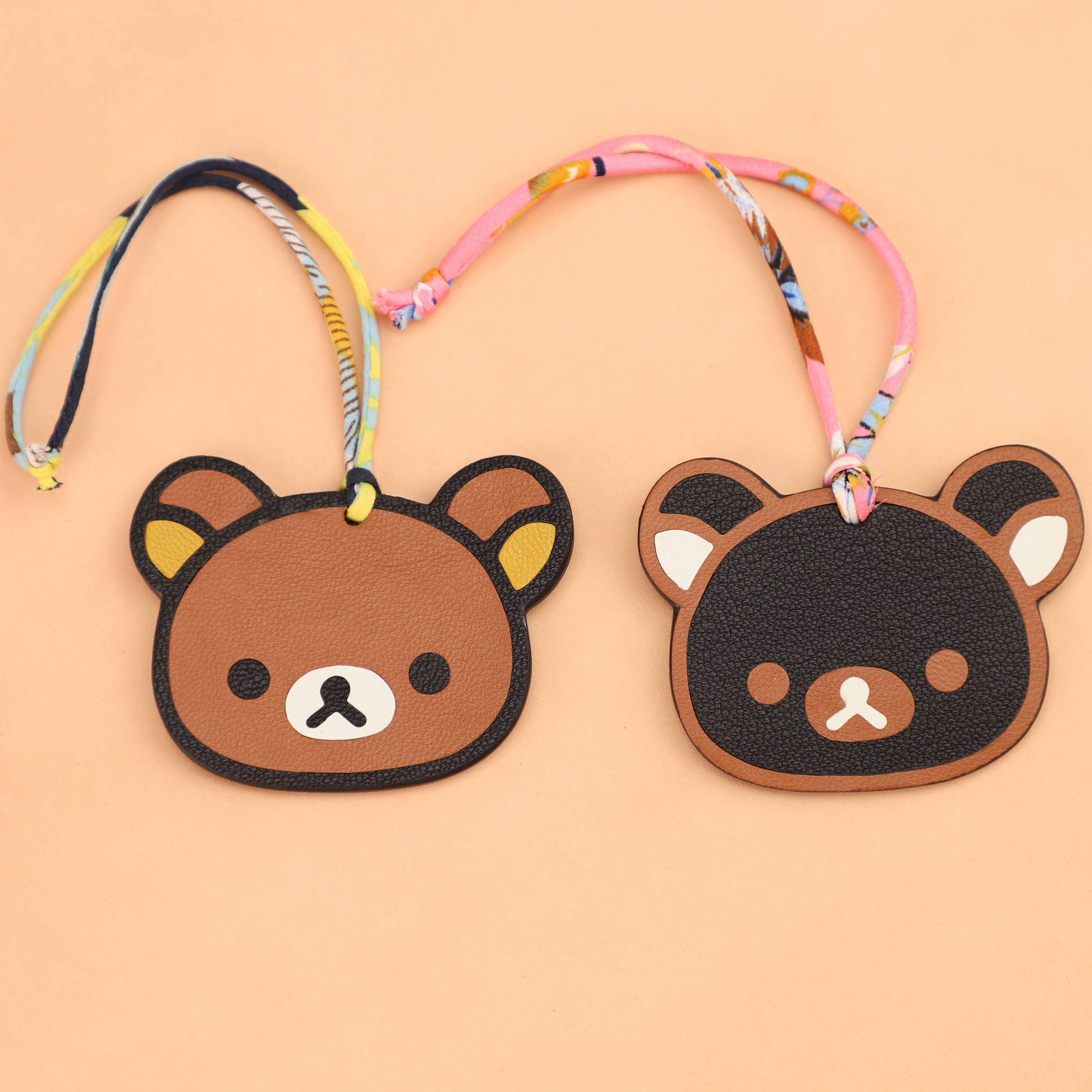 Handmade Chevre Gyzore Goatskin Bear Head Bag Charm,Bear Head charm